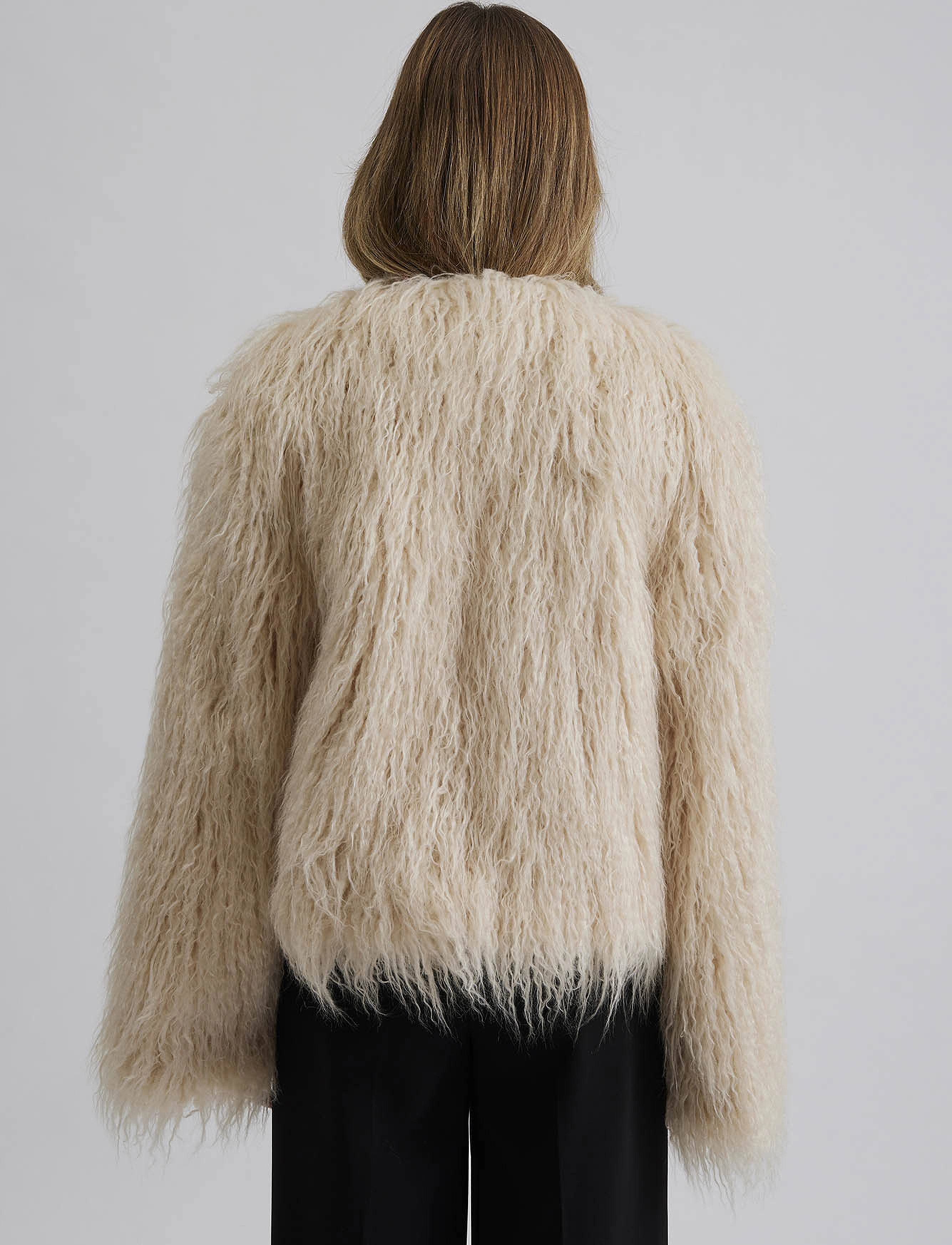 Malina - Manda faux fur jacket - cream - 4