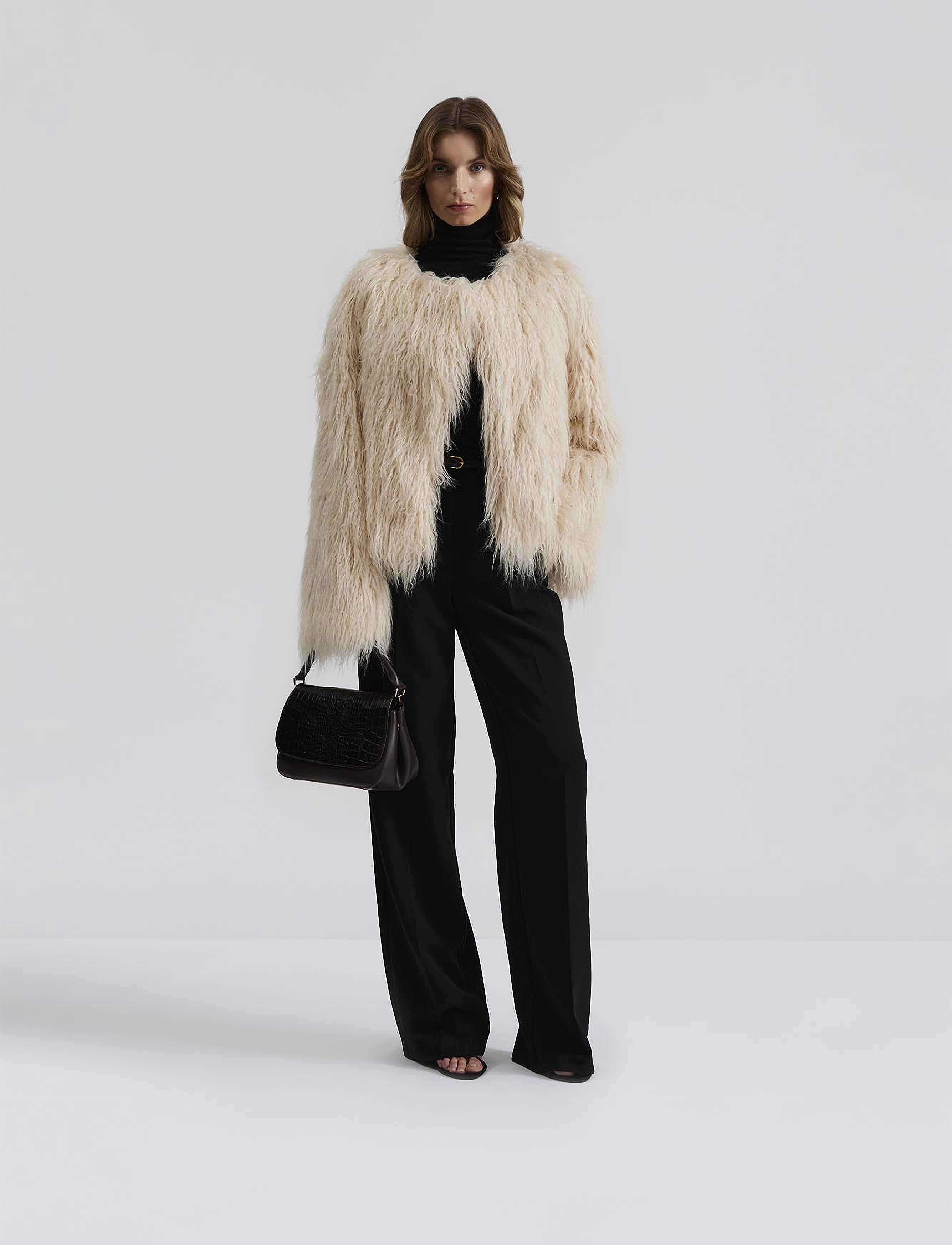 Malina - Manda faux fur jacket - cream - 5