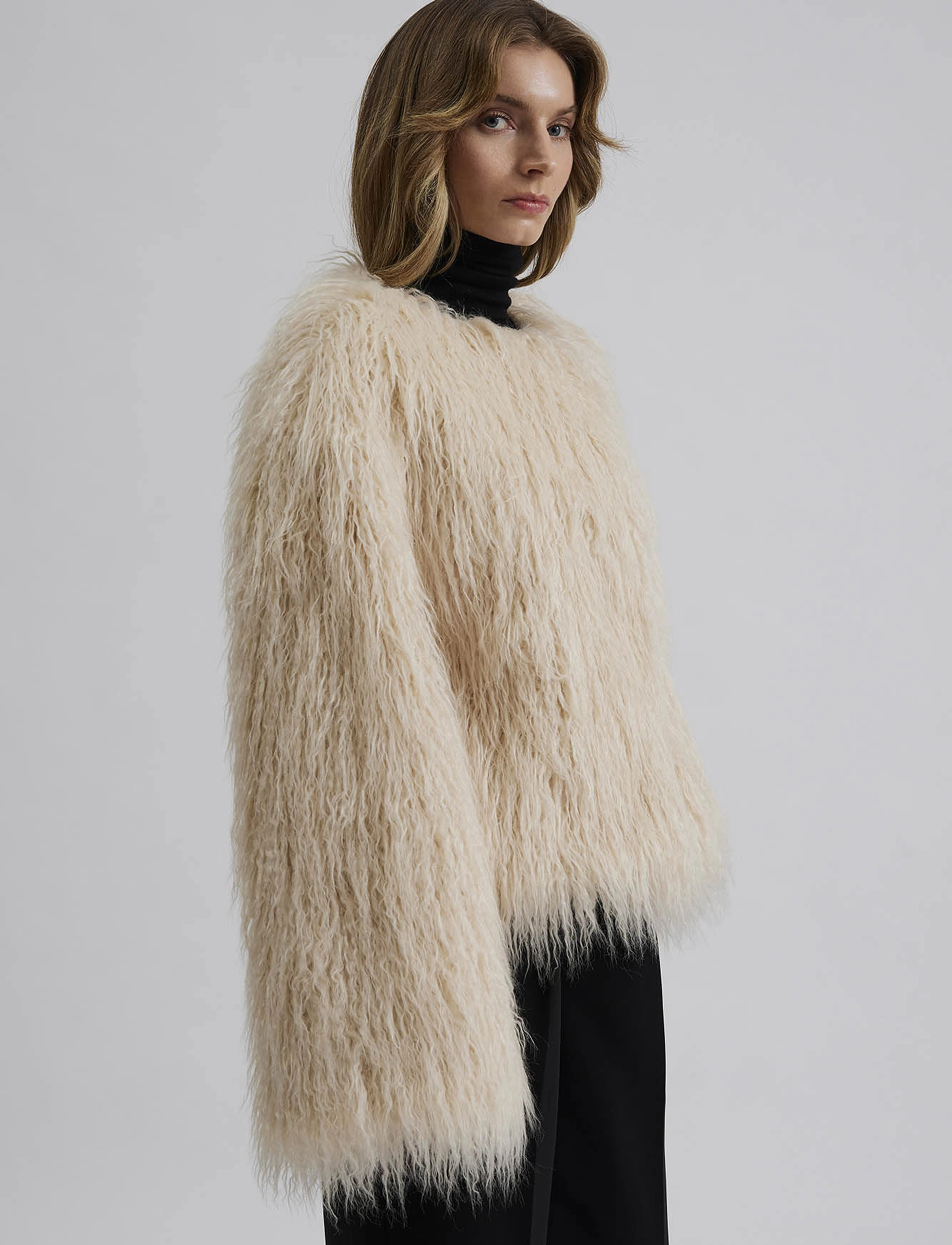 Malina - Manda faux fur jacket - cream - 3