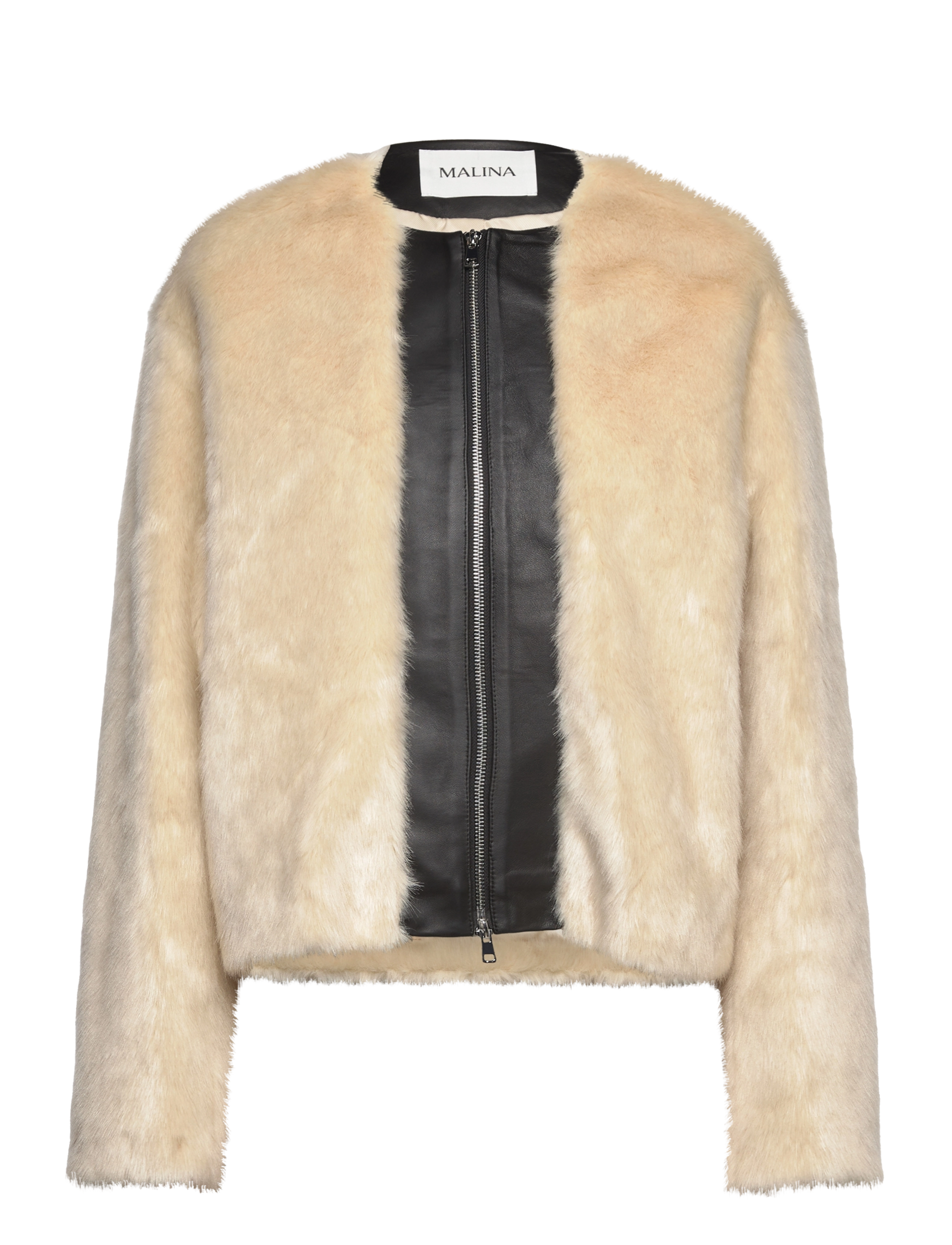 Malina Engla Faux Fur and Leather Jacket - Tøj - CREAM / cream