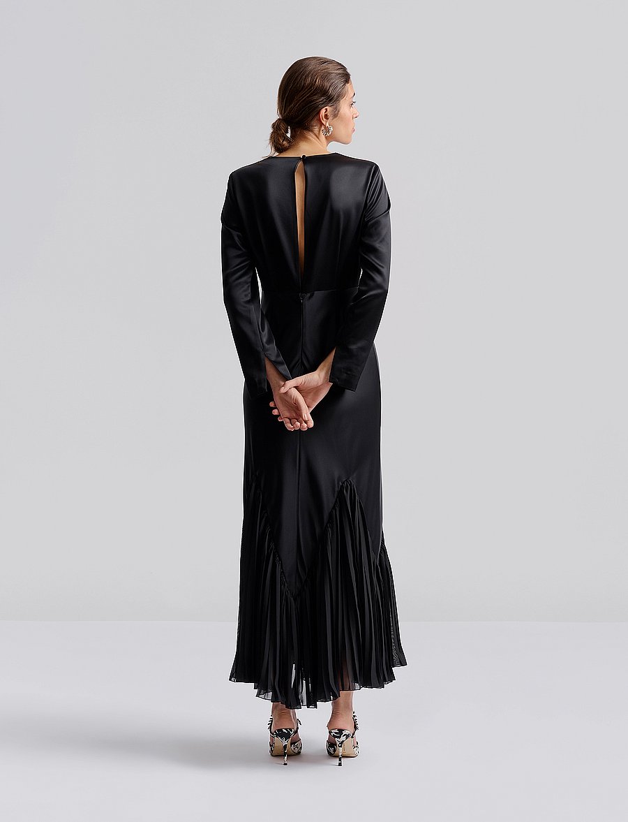 Malina - Jenina multi fabric maxi dress - black - 3