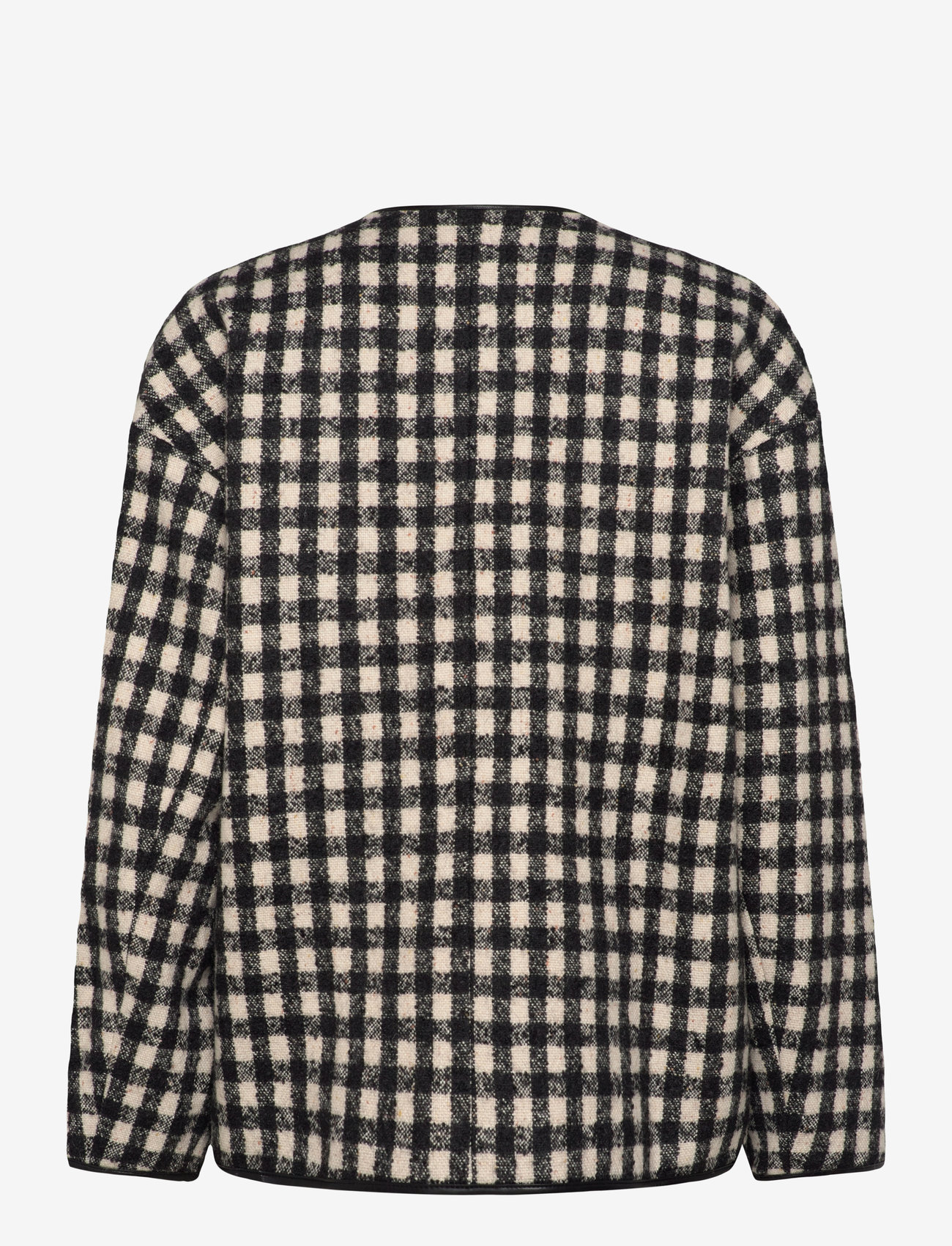 Malina - Lou checkered wool blend jacket - wool jackets - black - 2