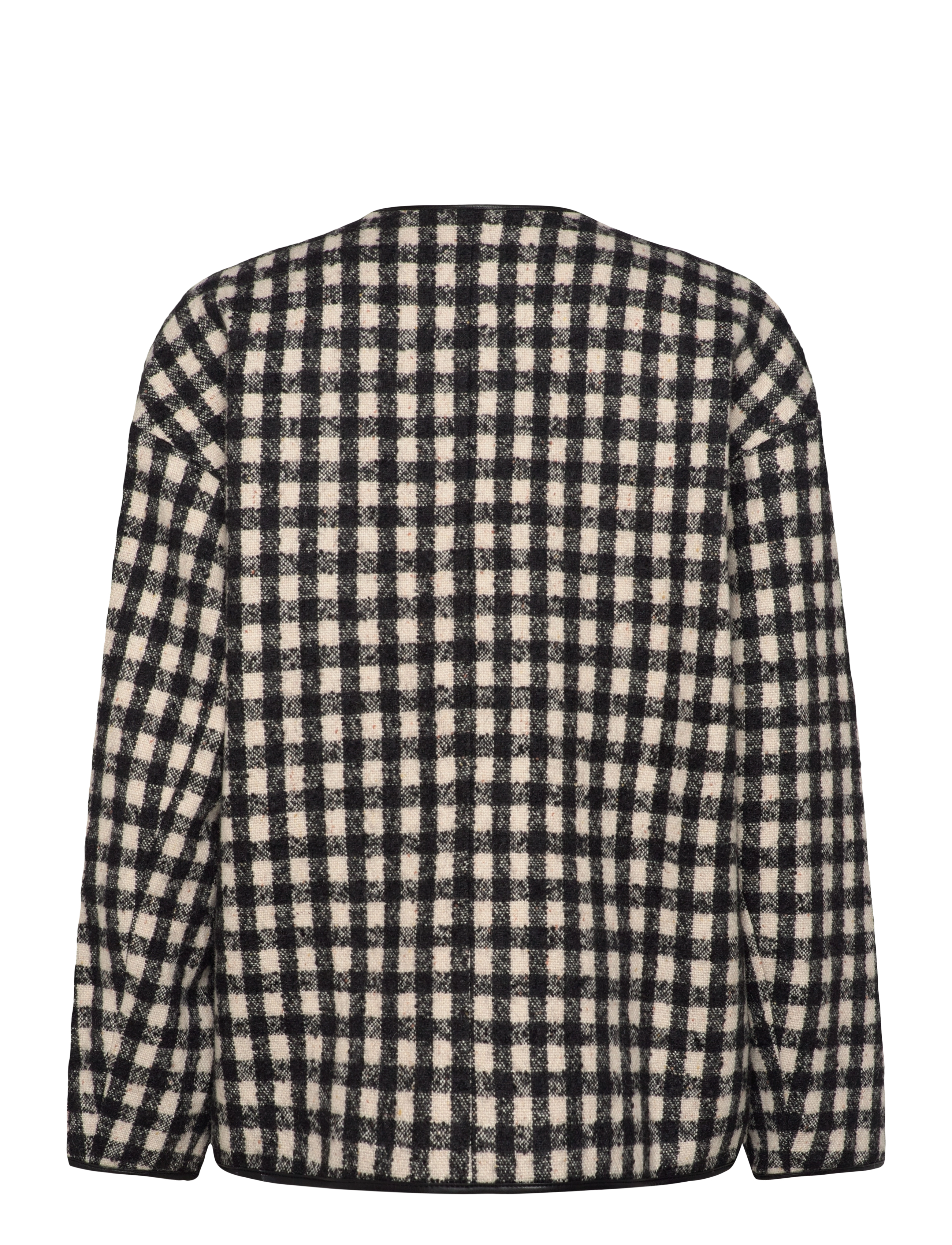 Malina - Lou checkered wool blend jacket - ytterkläder - black - 2