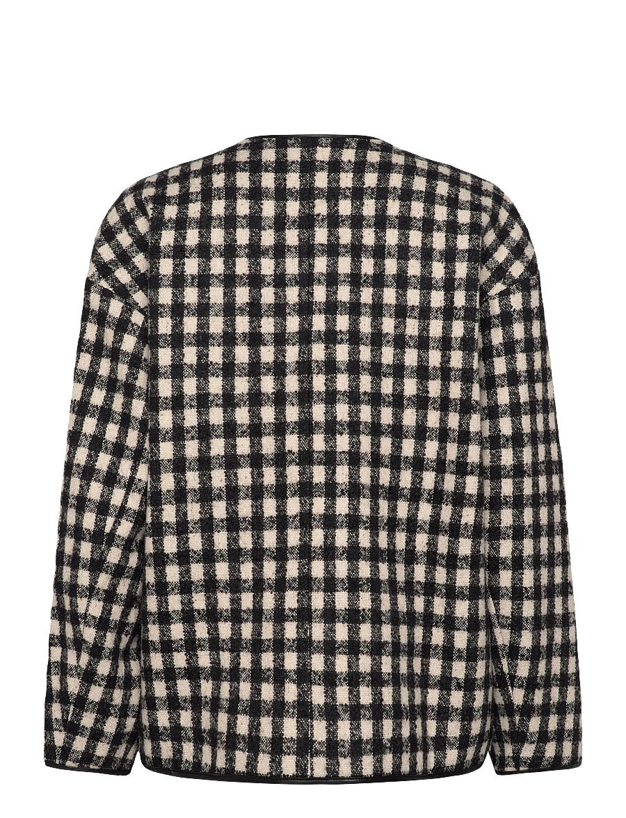 Malina - Lou checkered wool blend jacket - ulljackor - black - 2
