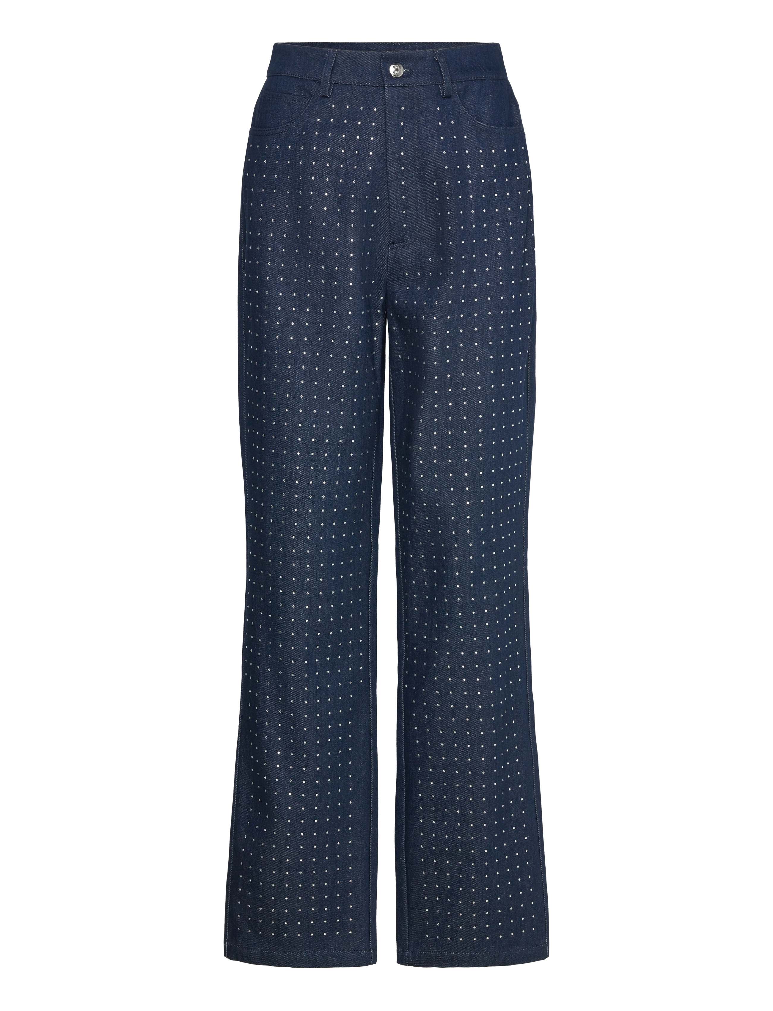 Kendra High waisted rhinestone Jeans - BLUE