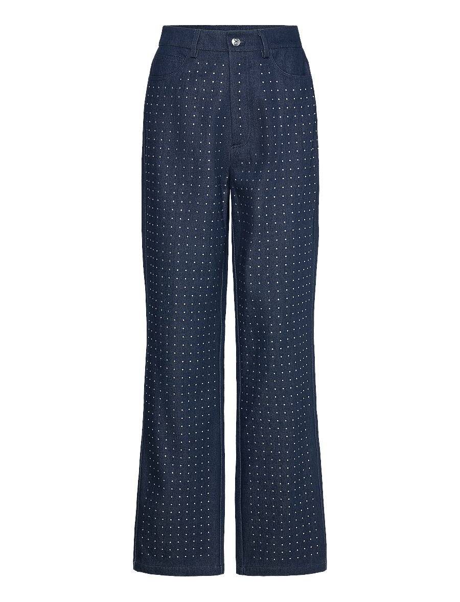 Malina - Kendra High waisted rhinestone Jeans - laia säärega teksad - blue - 1