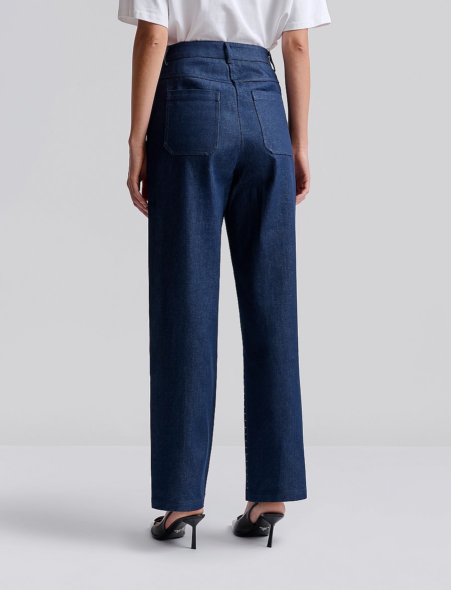 Malina - Kendra High waisted rhinestone Jeans - laia säärega teksad - blue - 3