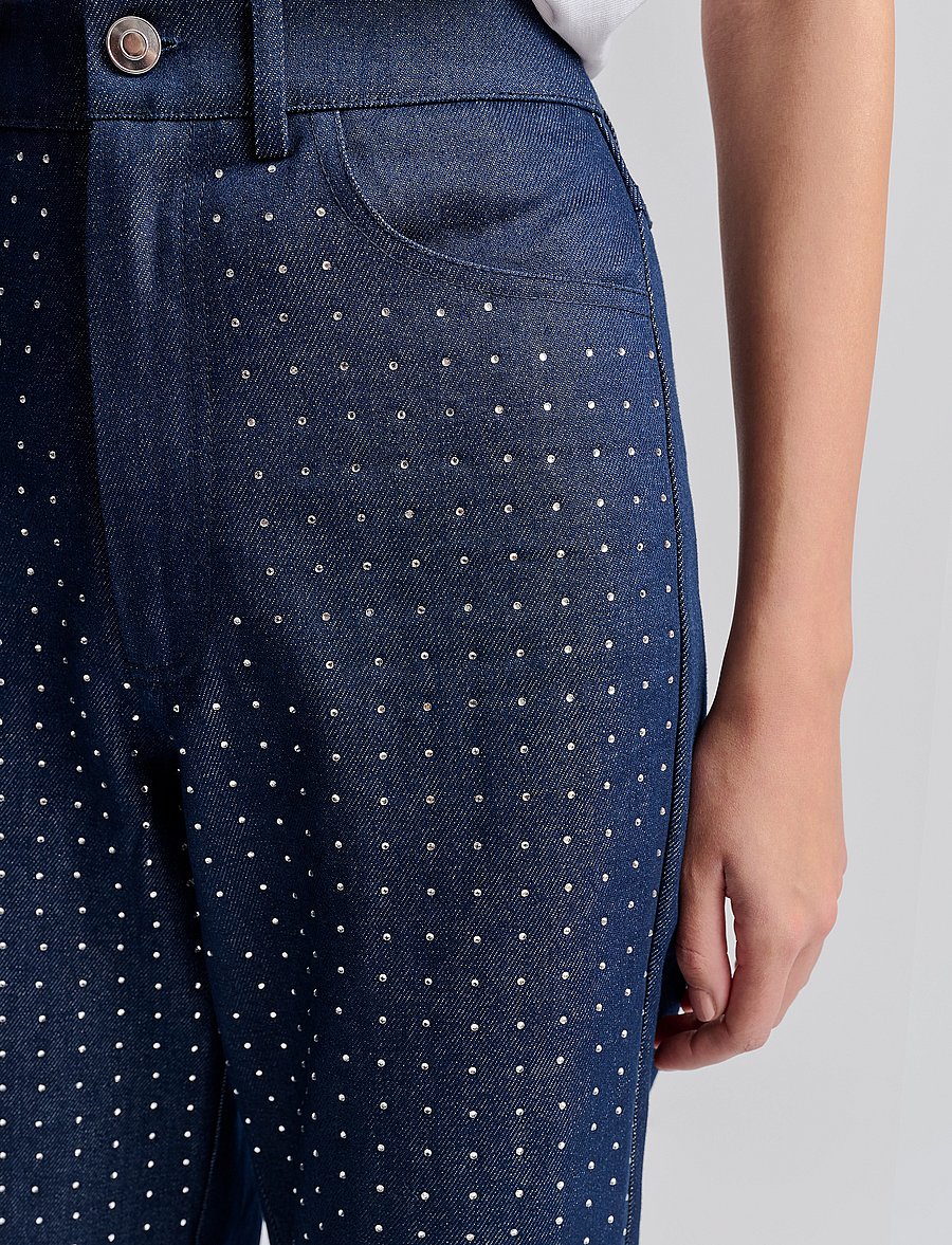 Malina - Kendra High waisted rhinestone Jeans - laia säärega teksad - blue - 5