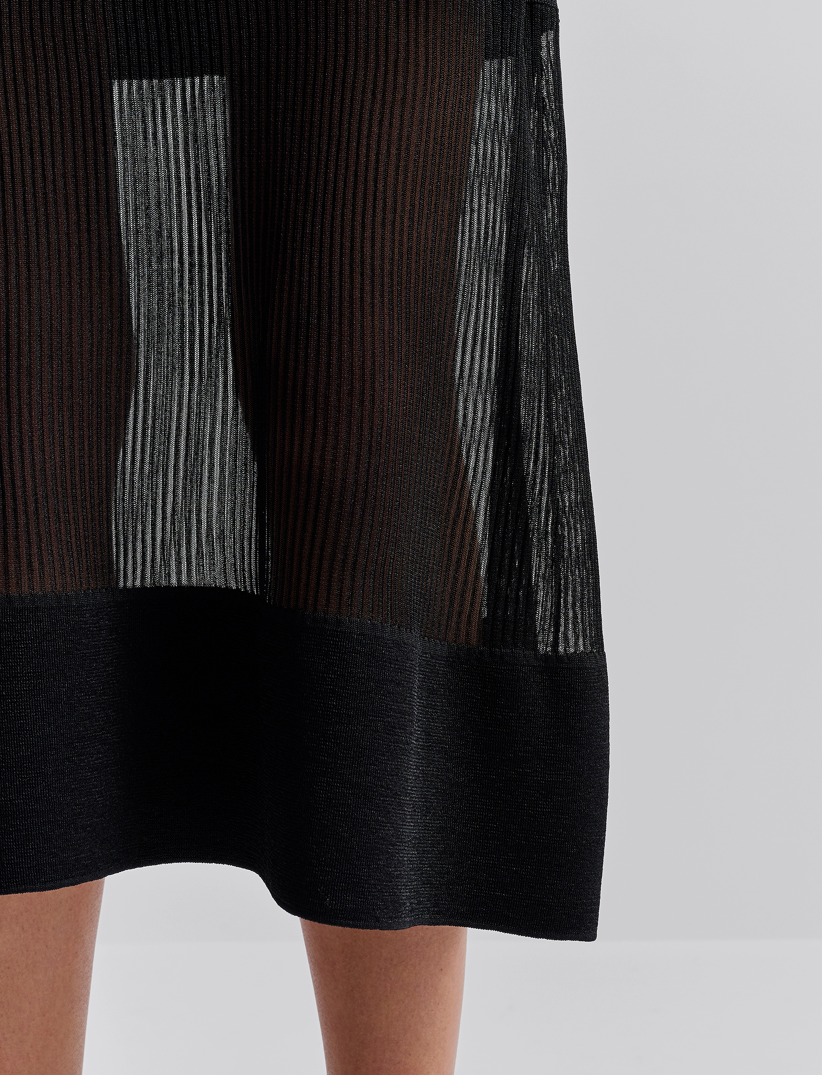 Malina - Vide sheer knitted skirt - strikkede nederdele - black - 5