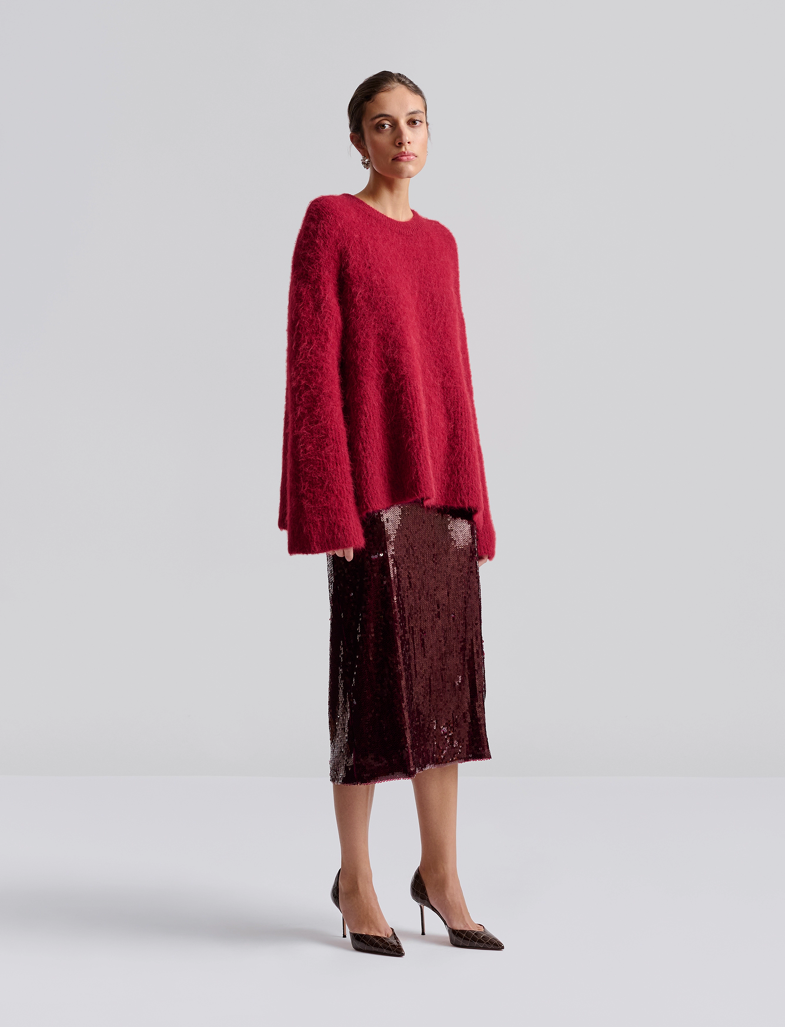 Malina Elsy Brushed Alpaca Blend Sweater, S, Knitwear, Rot - Jumpers, Frauen