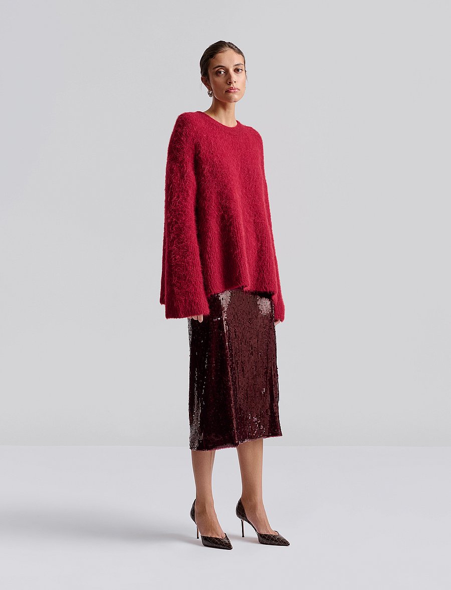 Malina - Elsy brushed alpaca blend sweater - red - 0