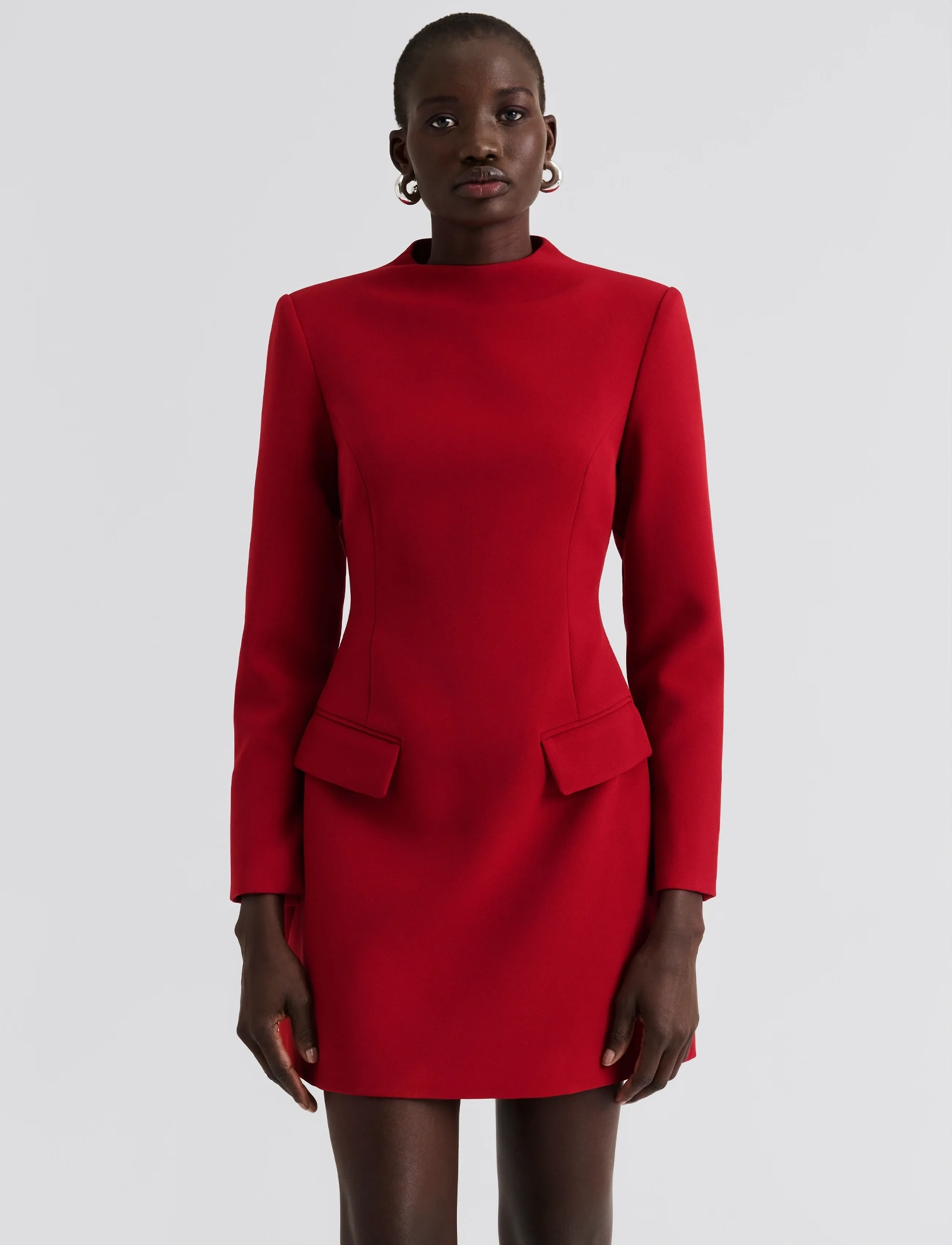 Malina Leanna High Neck Mini Dress, 40, Red, Kjoler > Kort Kjole, Dame