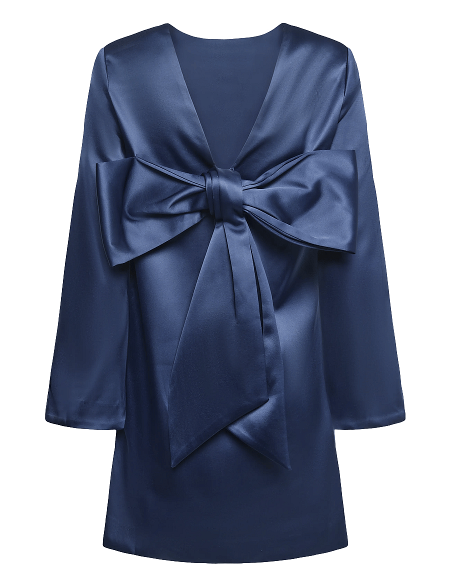 Malina - Elna Bow Detailed Mini Dress - kurze kleider - dark blue - 1