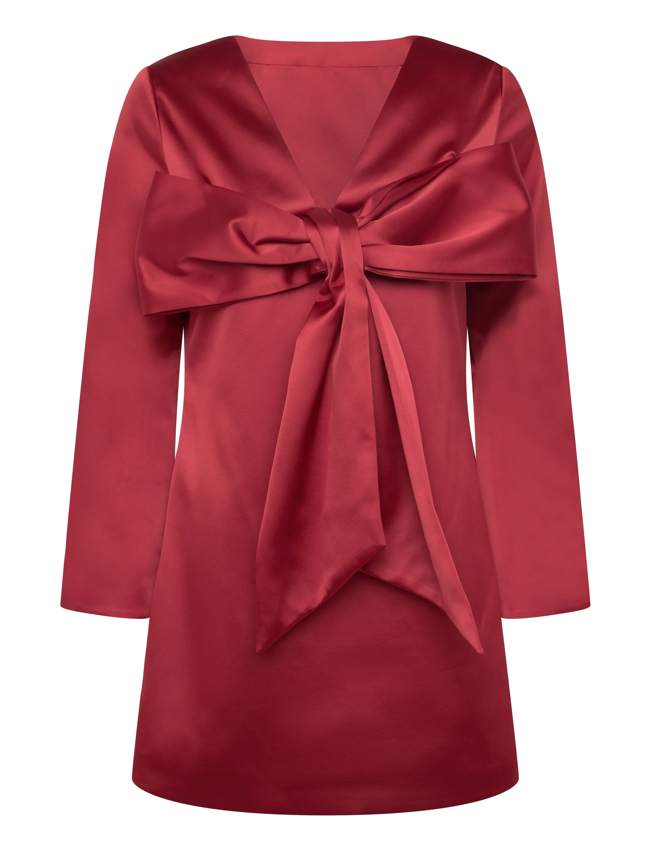 Malina Elna Bow Detailed Mini Dress - Clothing - DEEP RED / burgundy