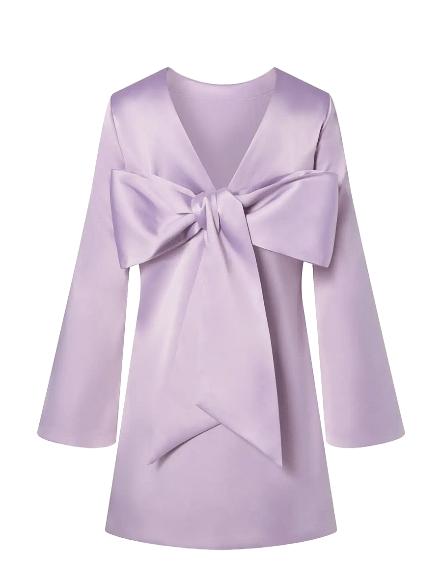 Malina - Elna Bow Detailed Mini Dress - minikleidid - lavender - 2