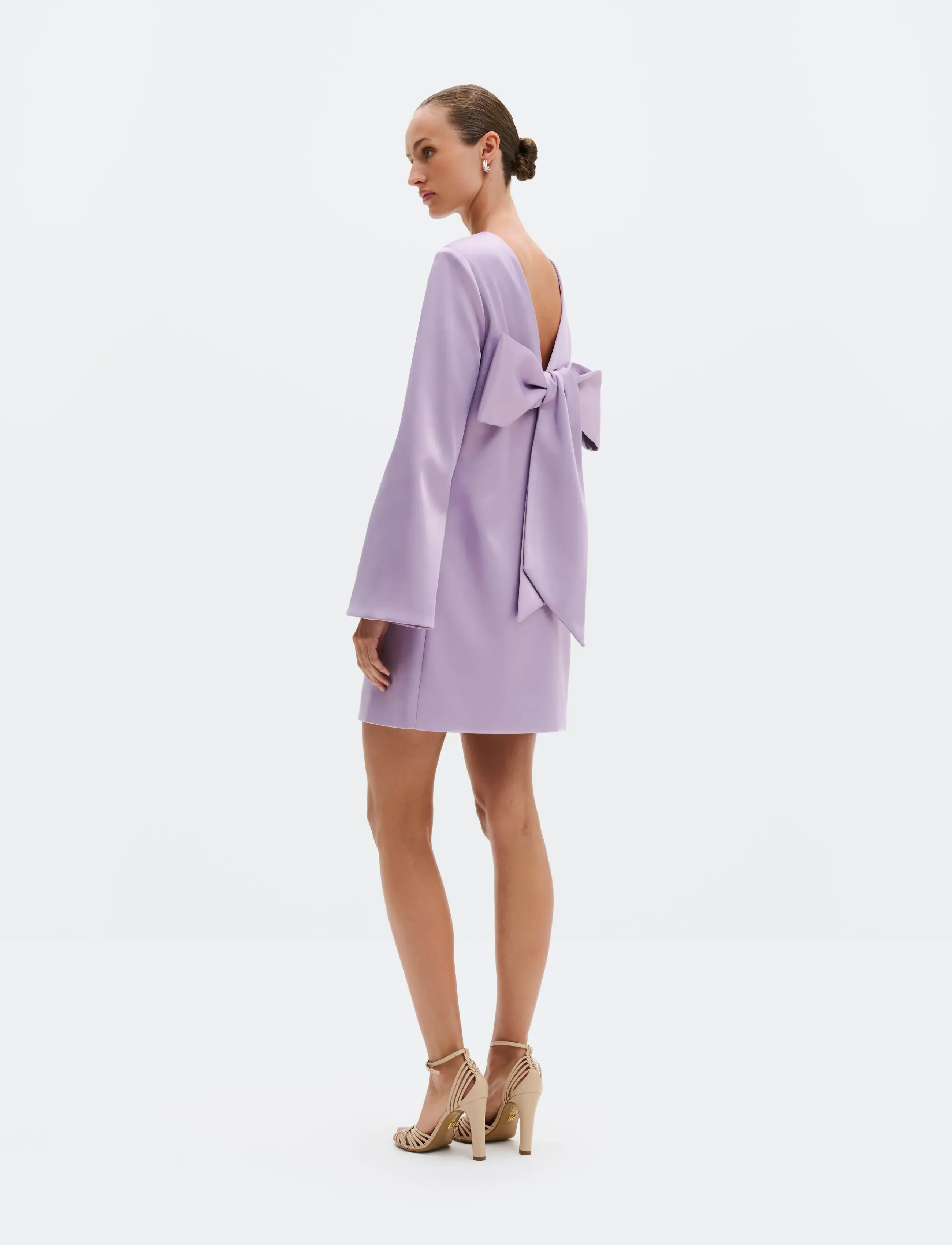 Malina - Elna Bow Detailed Mini Dress - kurze kleider - lavender - 3
