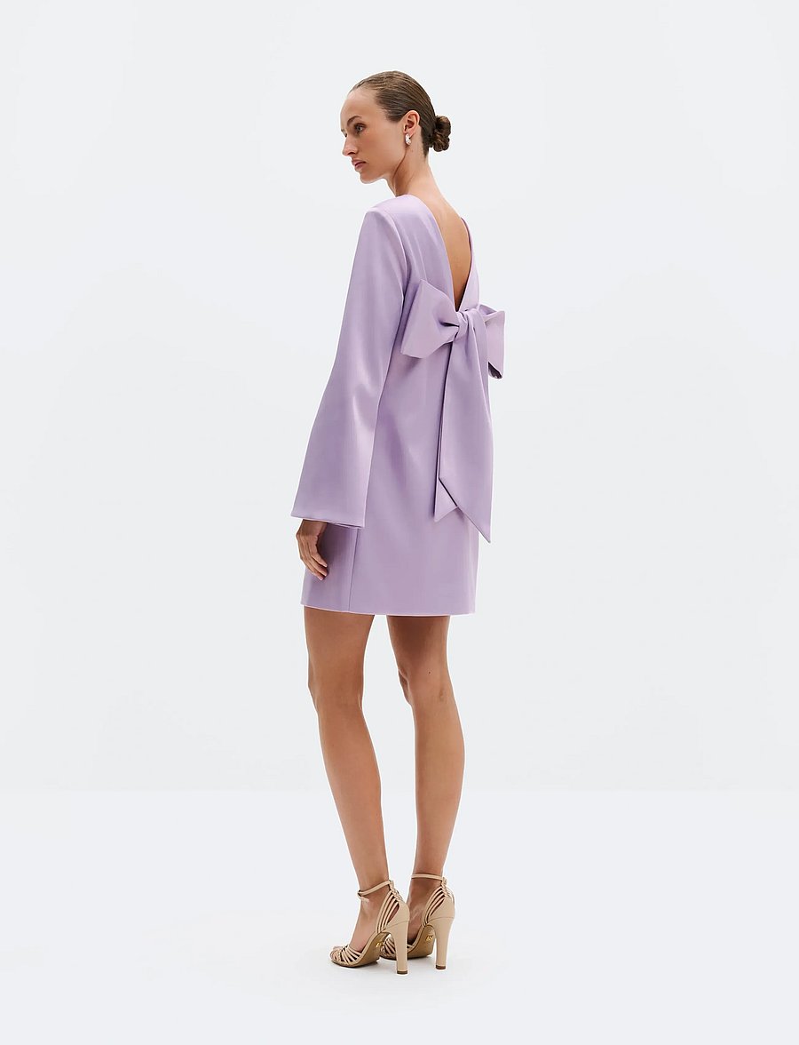 Malina - Elna Bow Detailed Mini Dress - minikleidid - lavender - 3