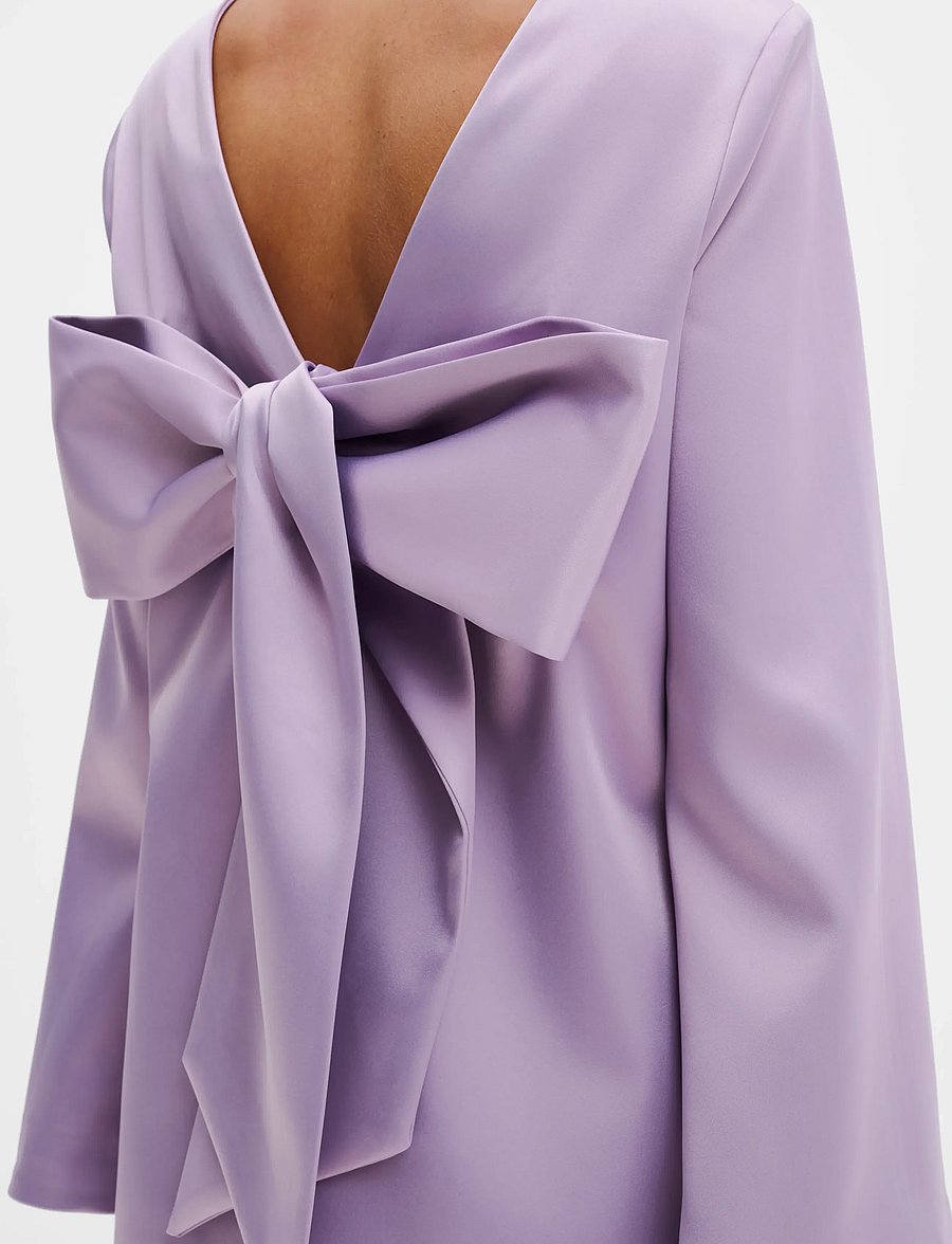 Malina - Elna Bow Detailed Mini Dress - minikleidid - lavender - 5