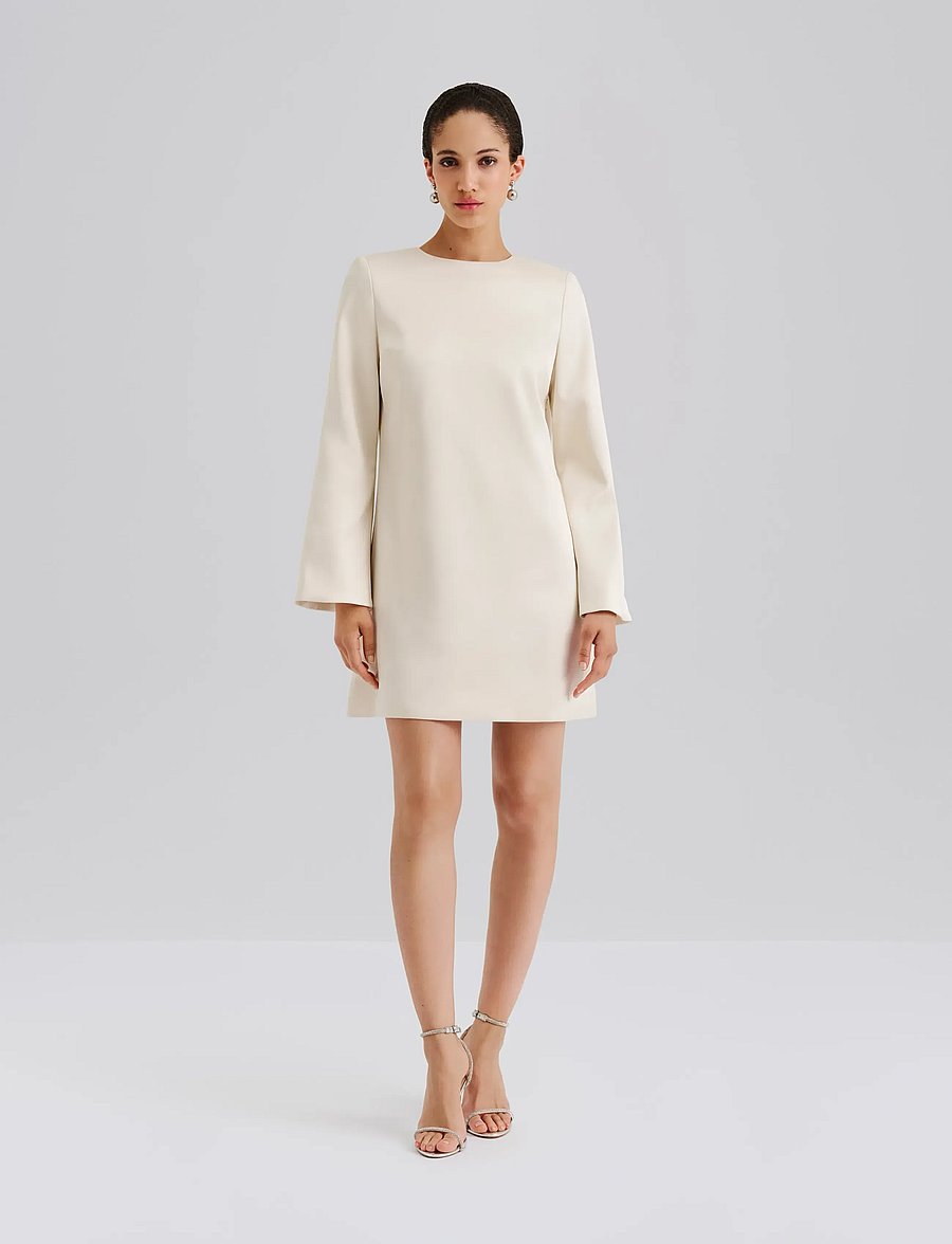 Malina - Elna Bow Detailed Mini Dress - kurze kleider - vanilla - 0