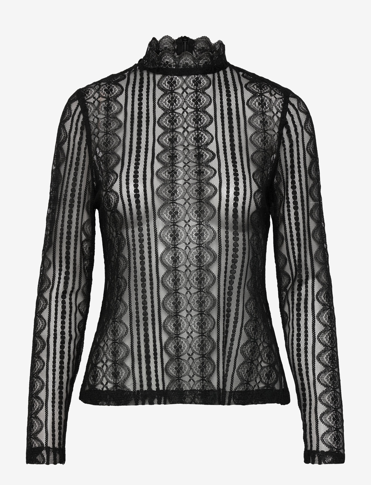 Malina - Fei lace top - langærmede bluser - black - 1