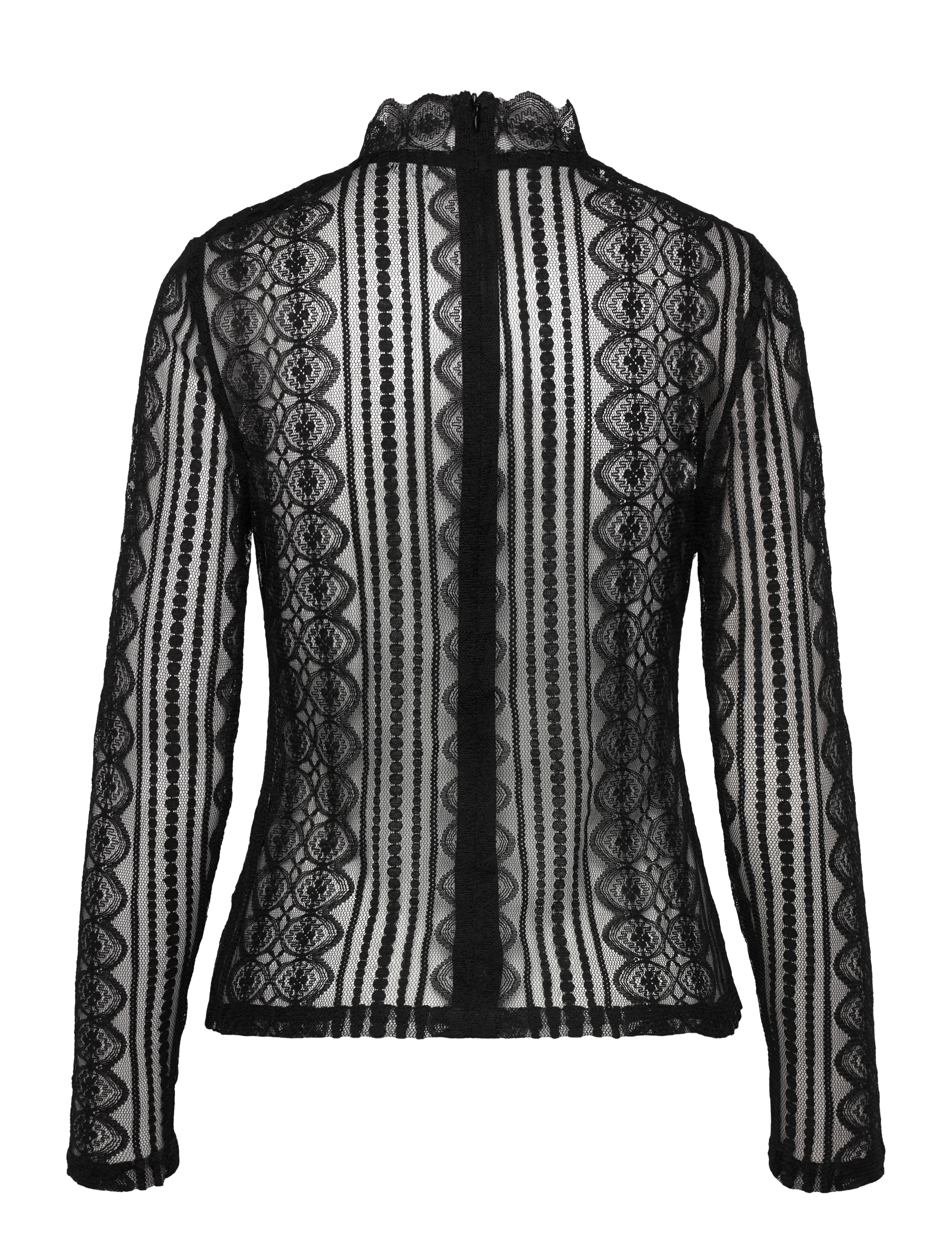 Malina - Fei lace top - langærmede bluser - black - 2
