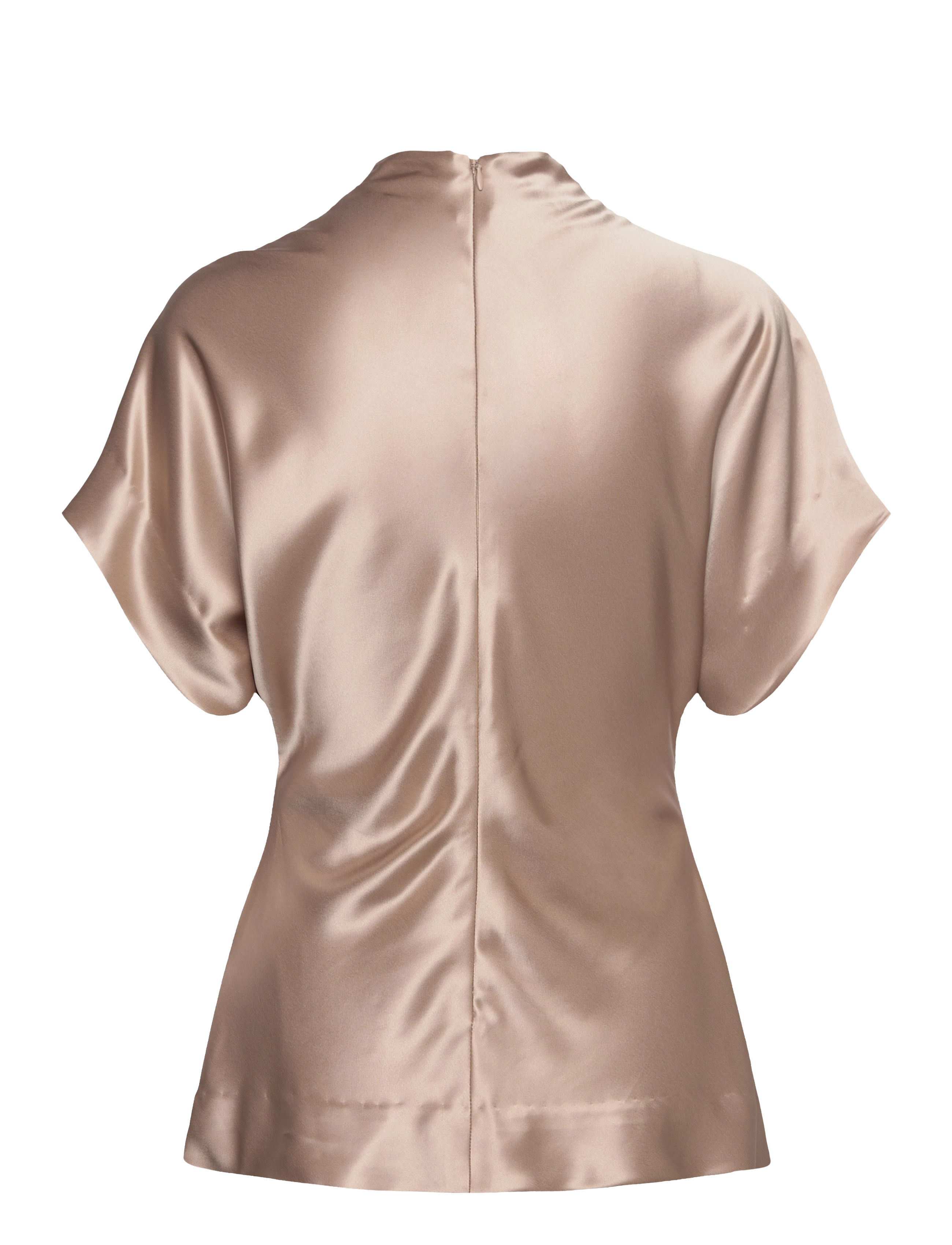Malina - Otilia Draped Half Polo Top - kortærmede bluser - cream - 2