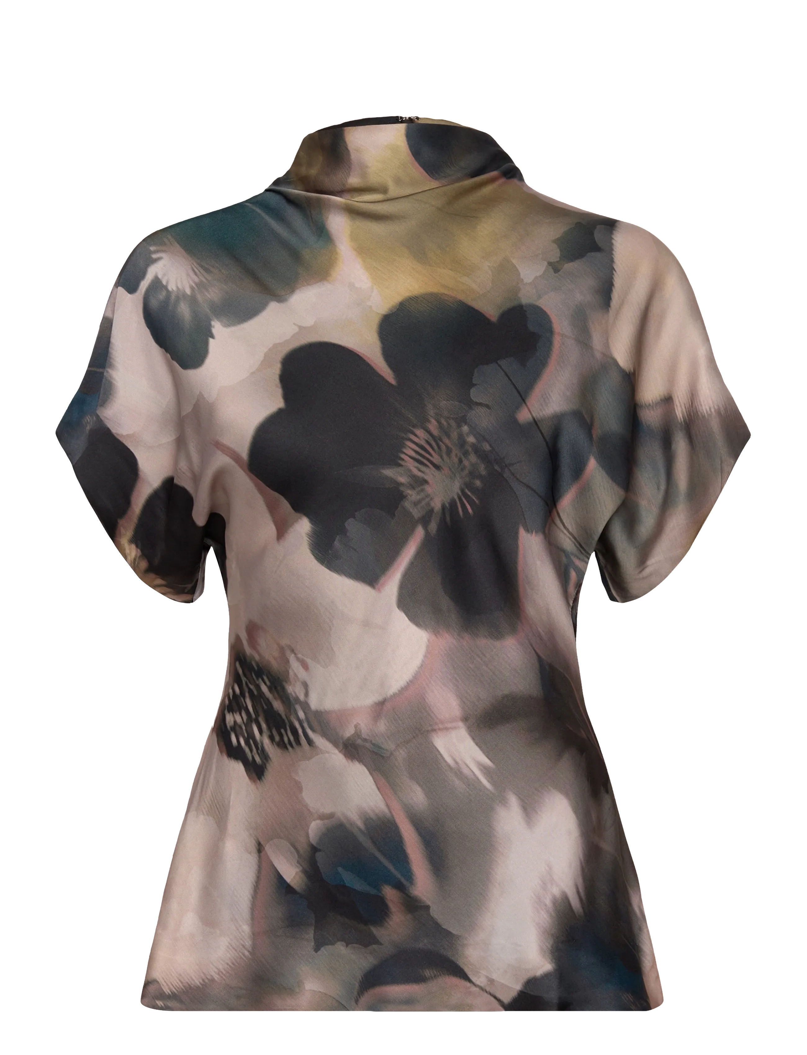 MALINA Otilia Draped Half Polo Oberteil Patterned - XL - Damen