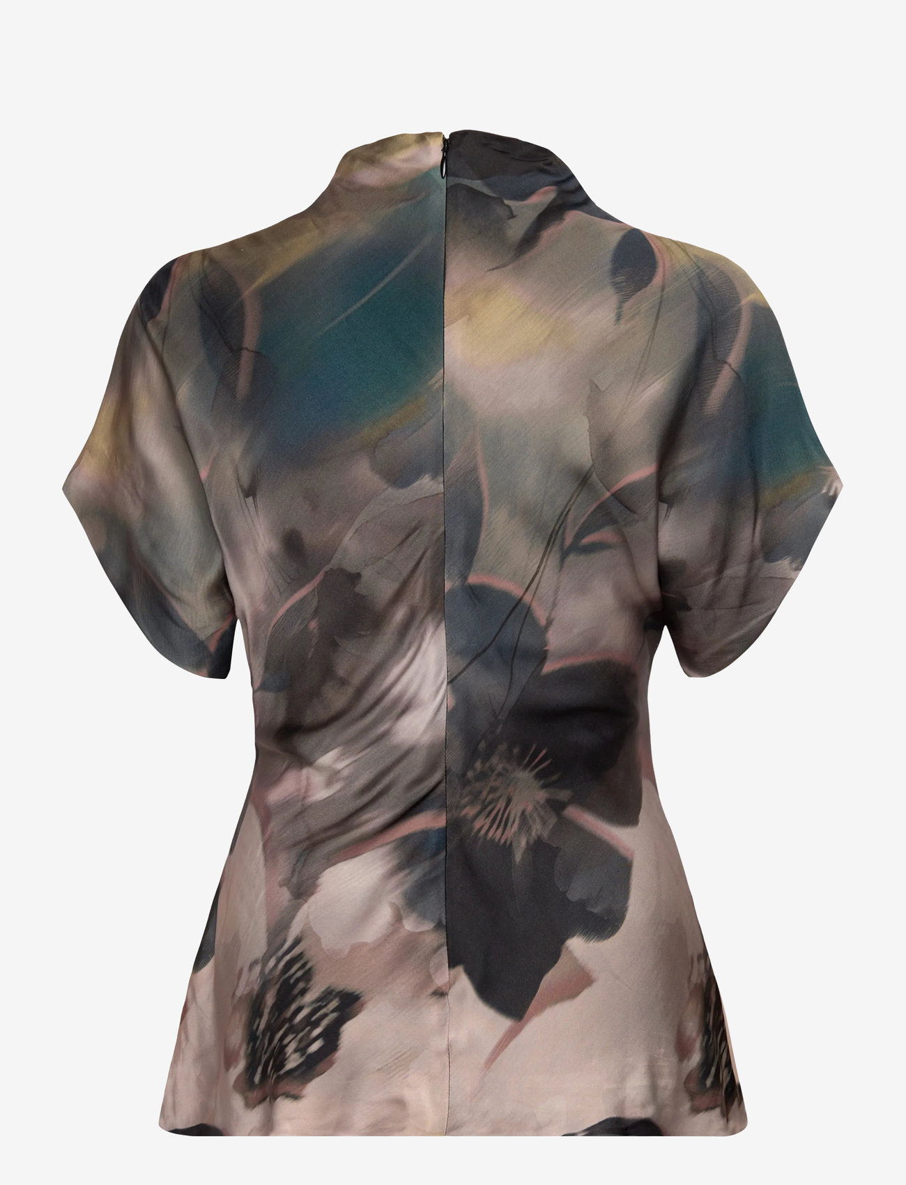 Malina - Otilia Draped Half Polo Top - poloskjorter - dusty poppy - 2