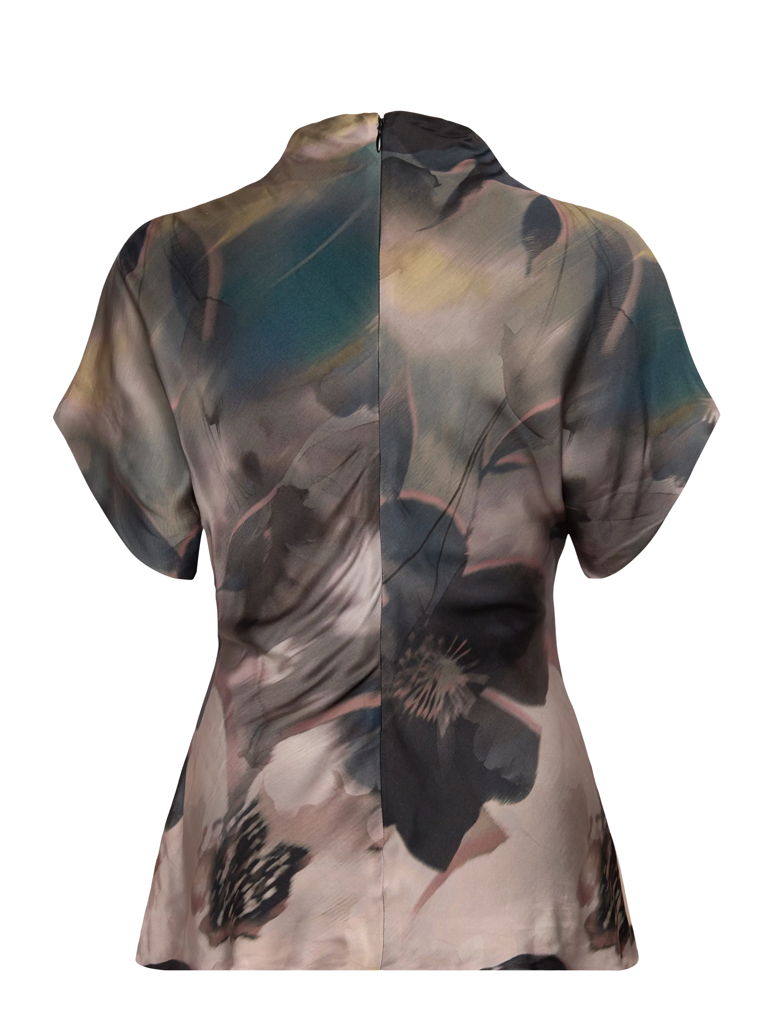 Malina - Otilia Draped Half Polo Top - poloskjorter - dusty poppy - 2