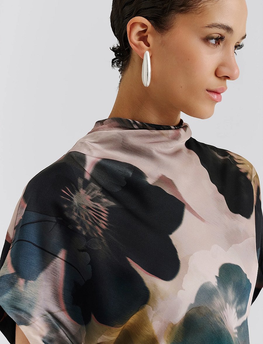 Malina - Otilia Draped Half Polo Top - kurzärmelige blusen - dusty poppy - 5