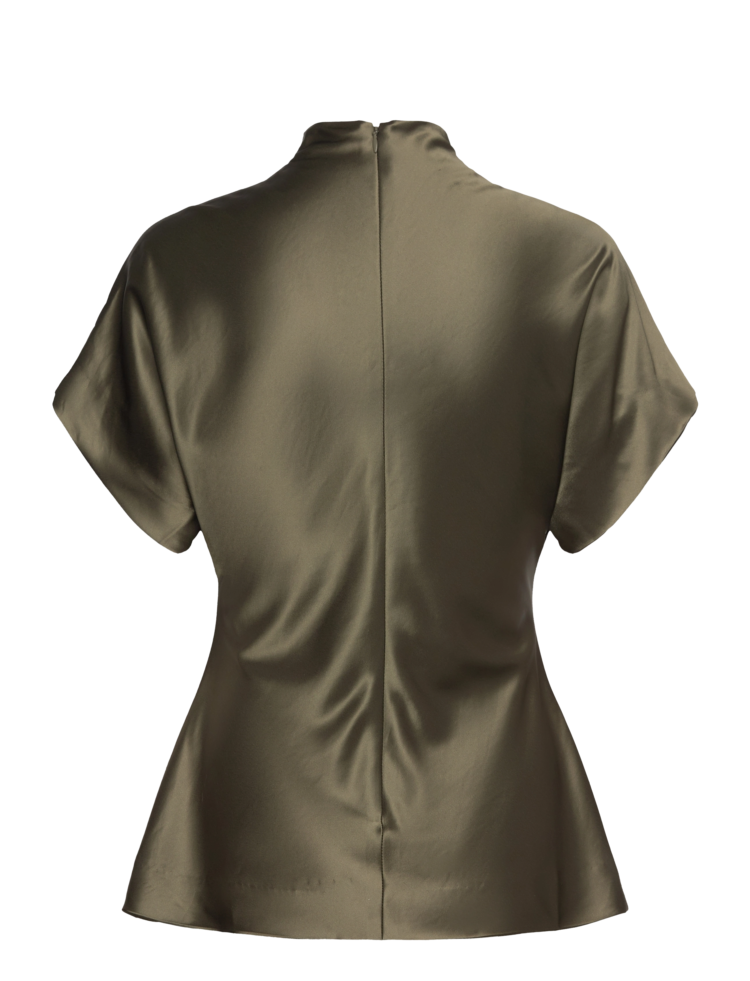 Malina - Otilia Draped Half Polo Top - kurzärmelige blusen - green - 2