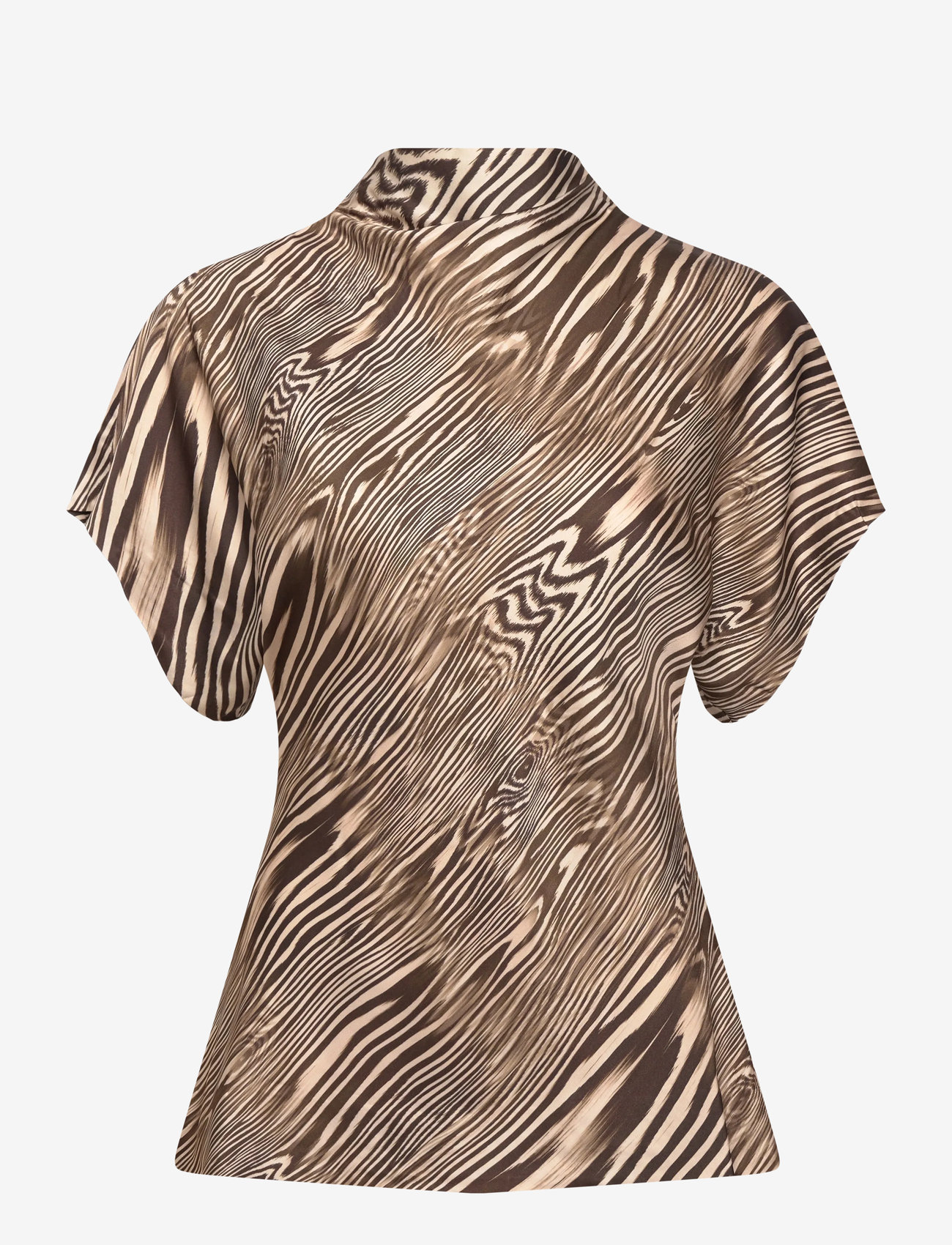 Malina - Otilia Draped Half Polo Top - poloskjorter - moire - 1