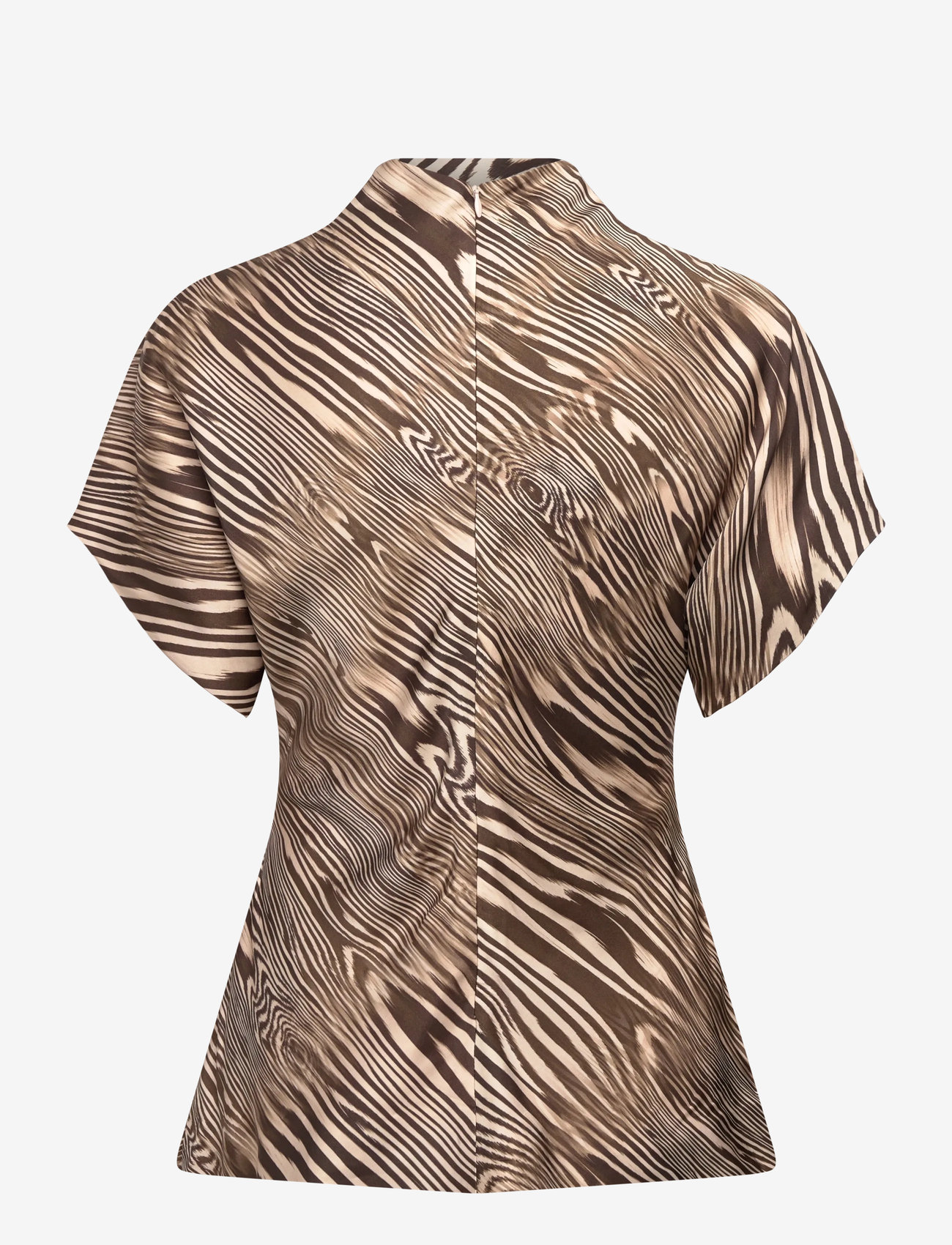 Malina - Otilia Draped Half Polo Top - poloskjorter - moire - 2