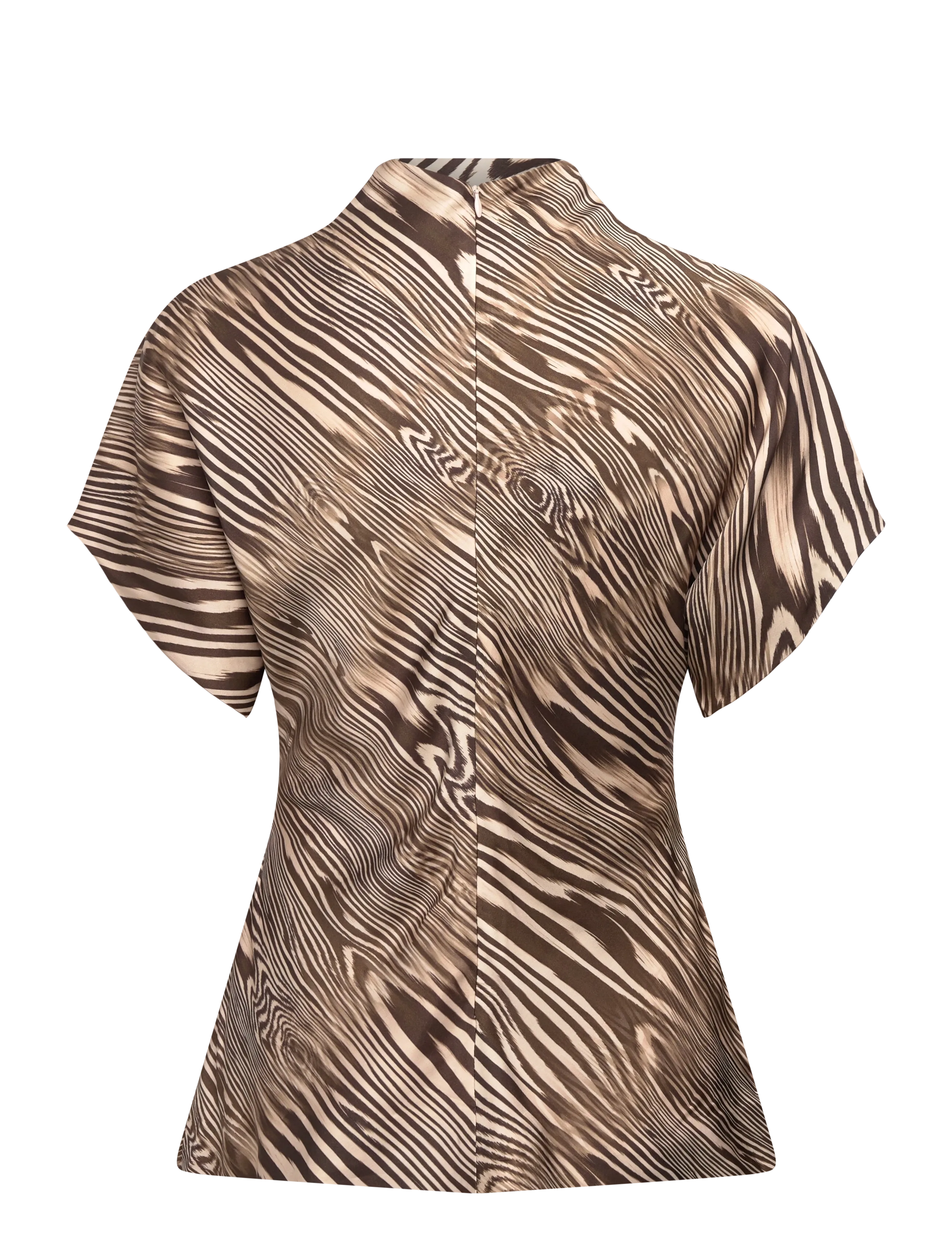 Malina - Otilia Draped Half Polo Top - kurzämlige blusen - moire - 2