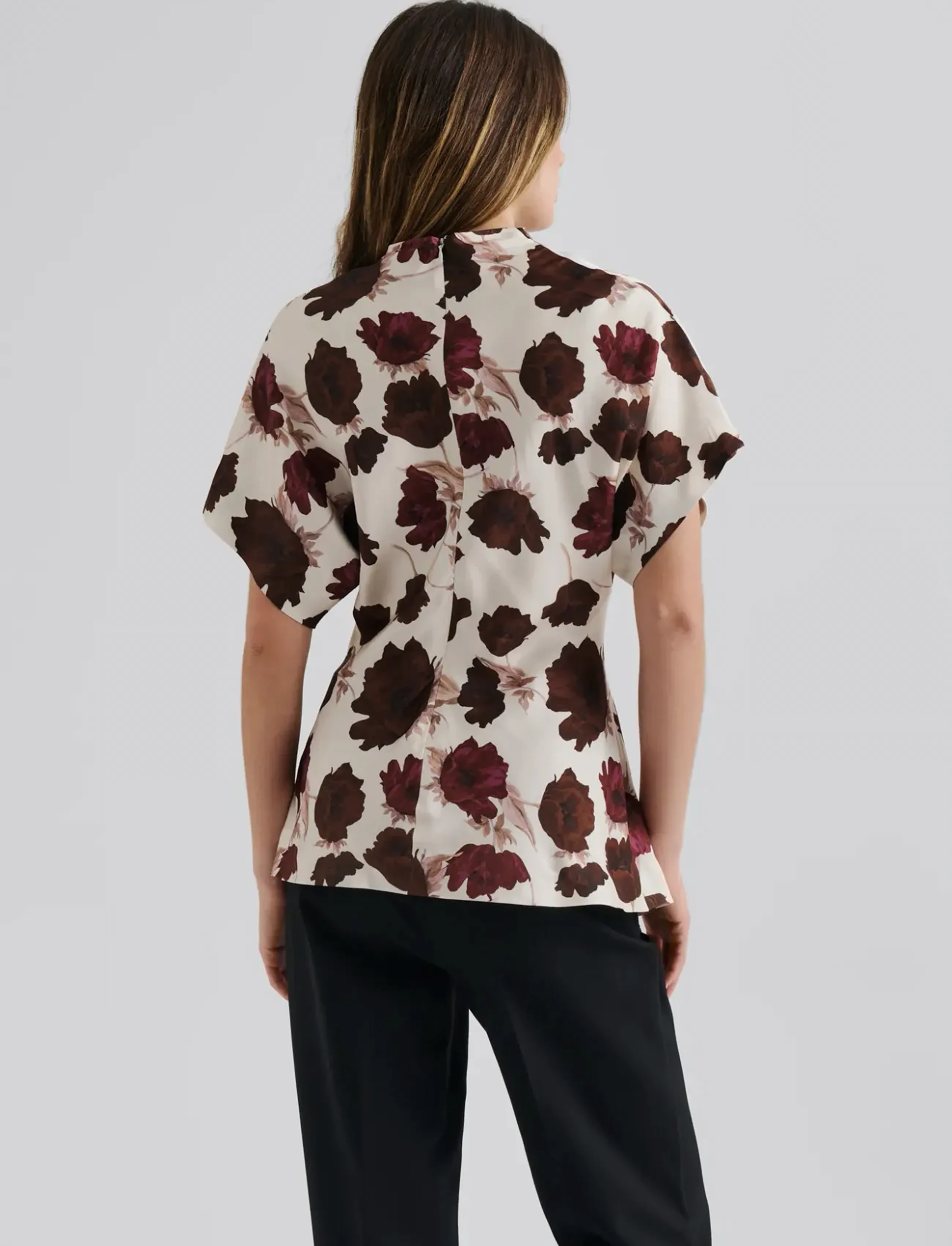 Malina - Otilia Draped Half Polo Top - poloskjorter - wine peony - 2