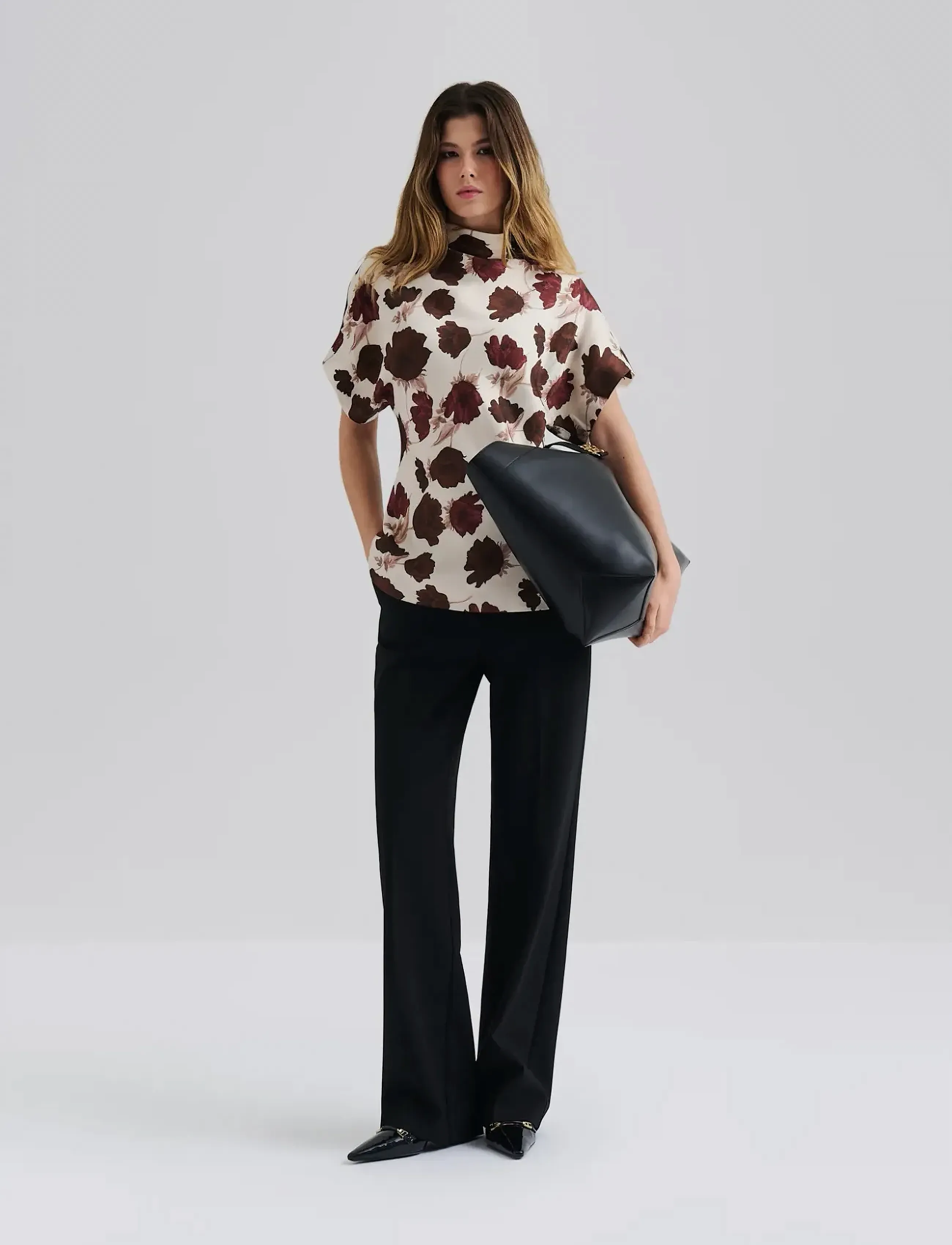 Malina - Otilia Draped Half Polo Top - poloskjorter - wine peony - 3