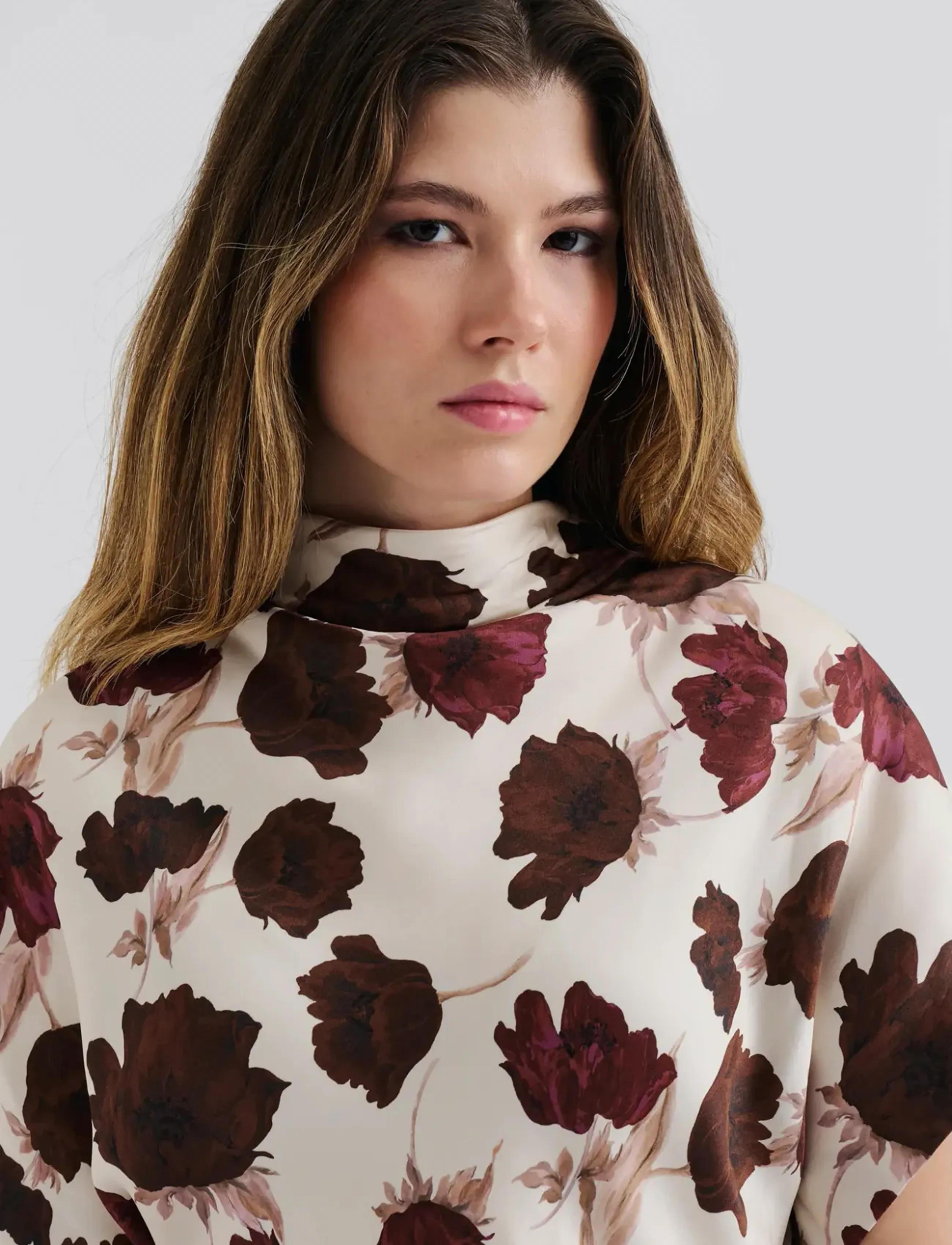 Malina - Otilia Draped Half Polo Top - poloskjorter - wine peony - 4