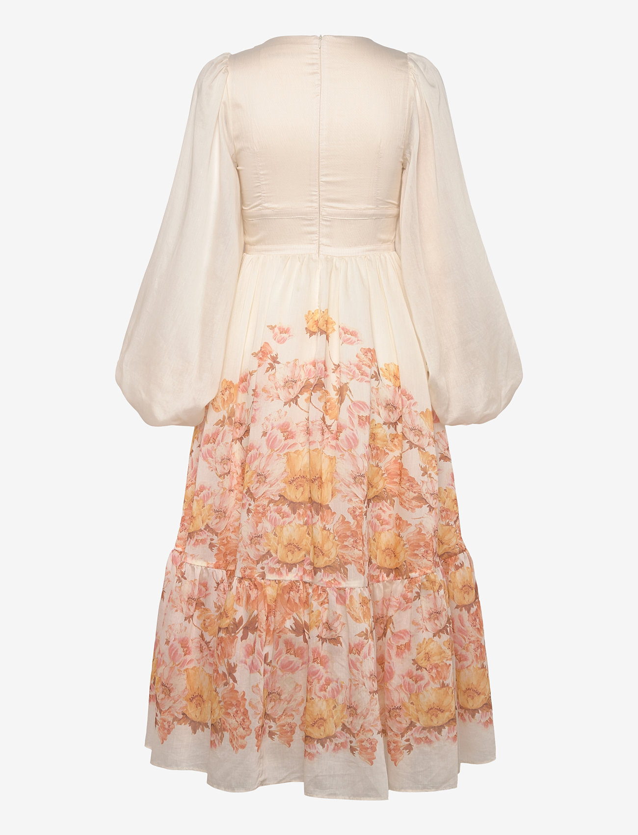 Malina - Sasia deep v neck midi dress - midi dresses - cream peony - 2