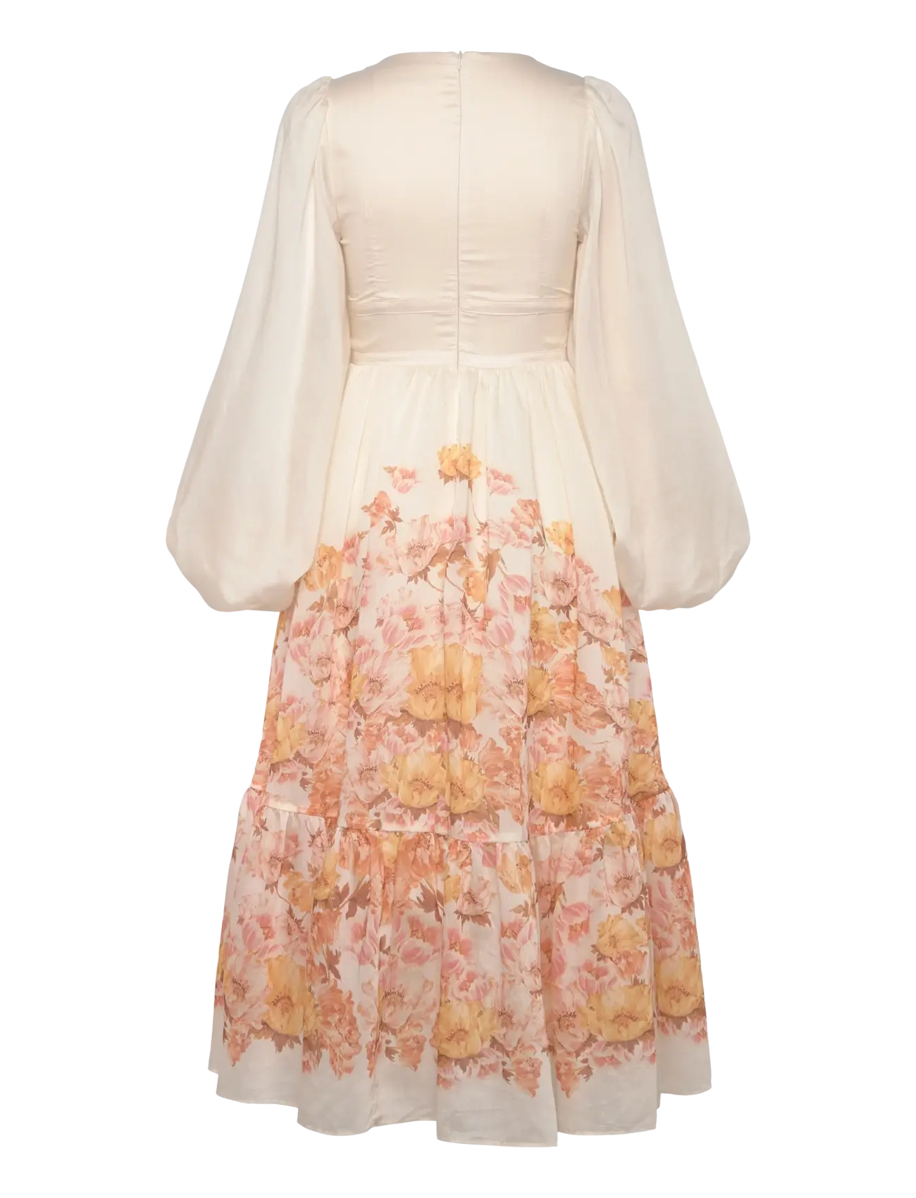 Malina - Sasia deep v neck midi dress - midi jurken - cream peony - 2
