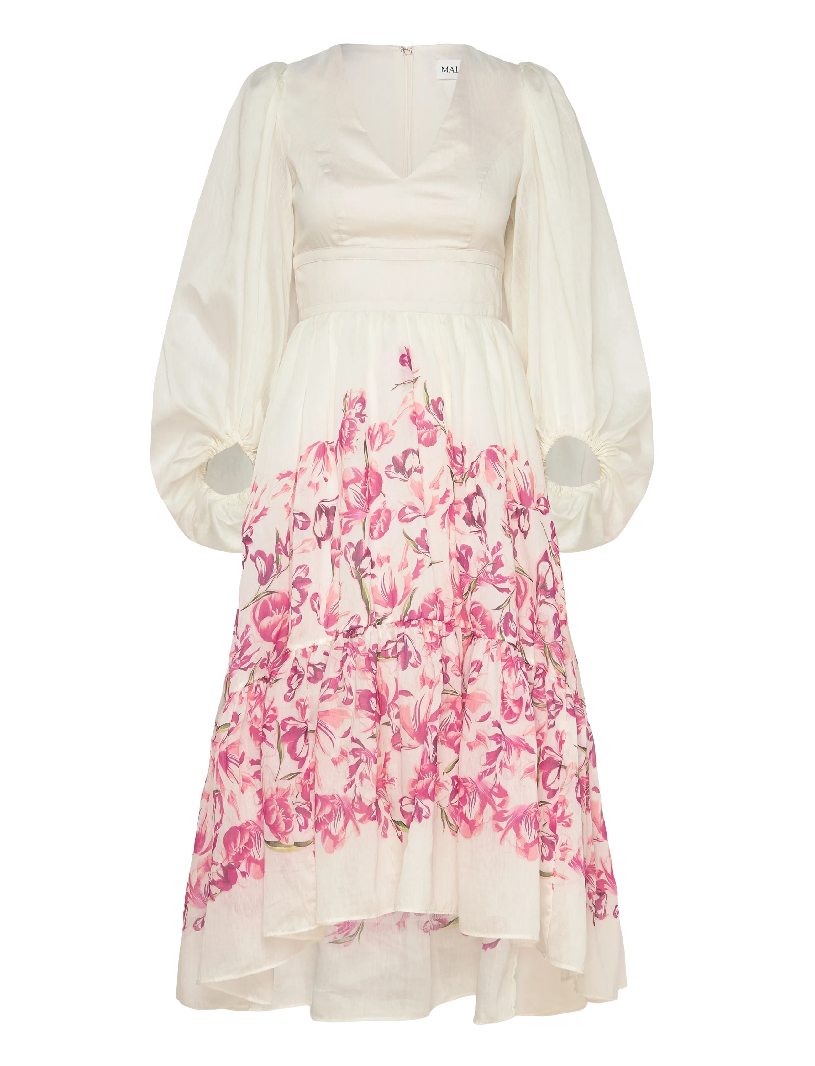 MALINA Sasia Deep V Neck Midi Kleid Pink - 42 - Damen