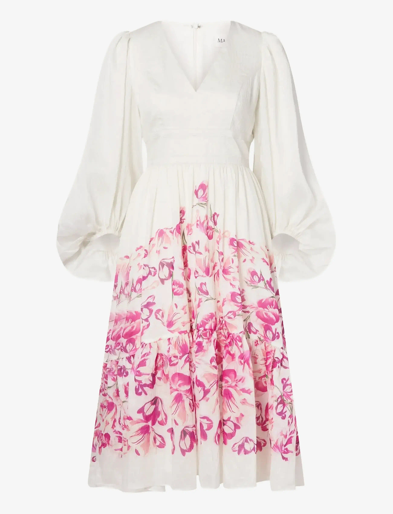 Malina - Sasia Deep V Neck Midi Dress - tulip pink - 1