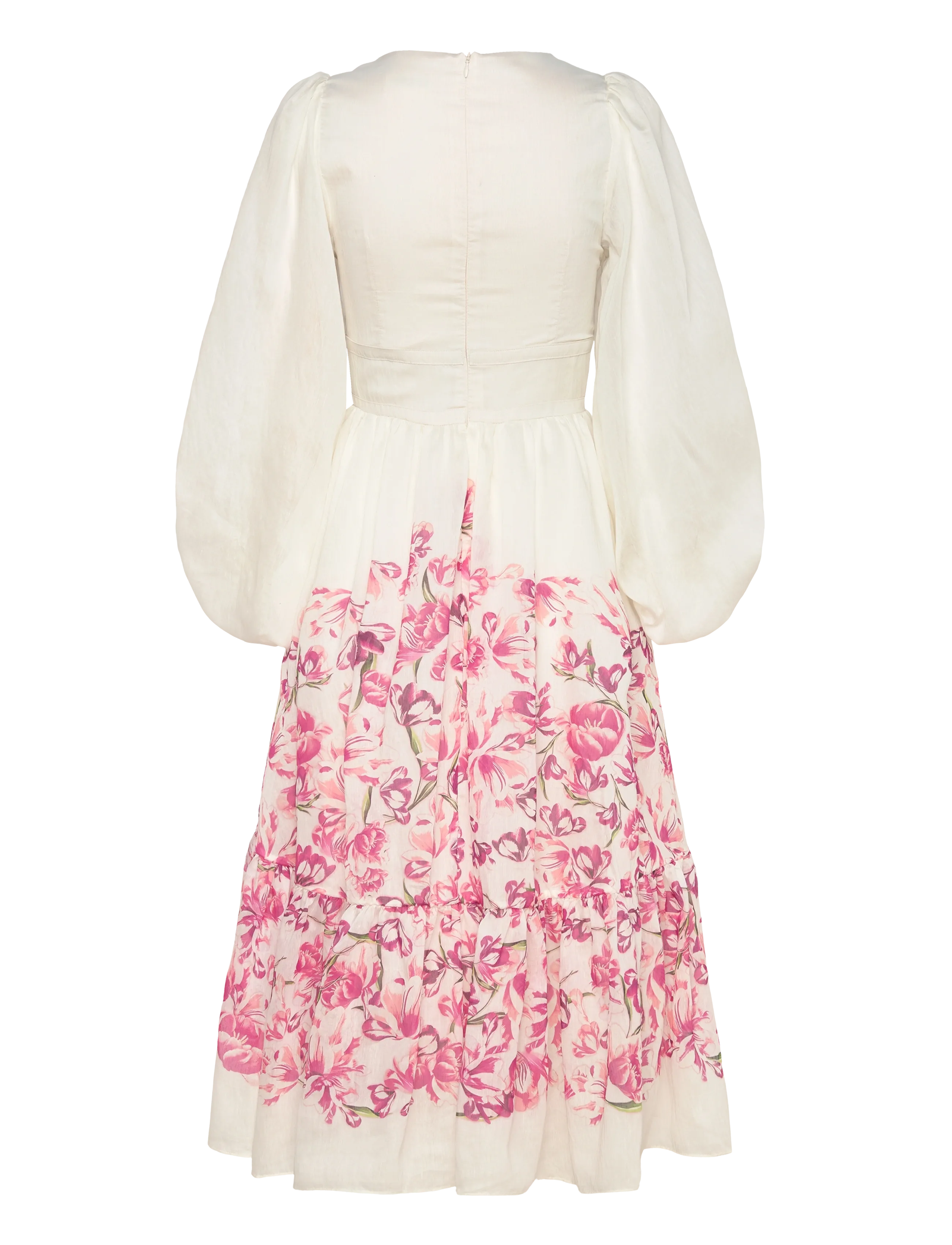 Malina - Sasia deep v neck midi dress - midi kjoler - tulip pink - 2