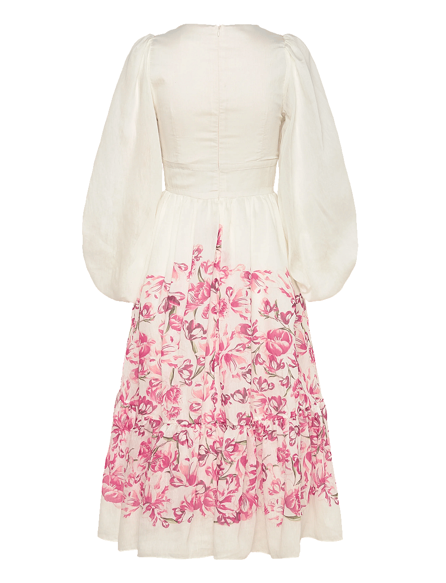 Malina - Sasia deep v neck midi dress - midi kjoler - tulip pink - 2