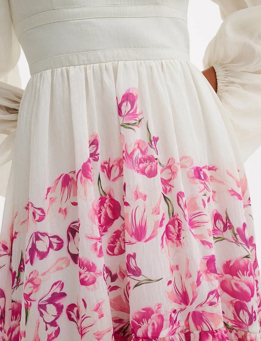 Malina - Sasia deep v neck midi dress - midi kjoler - tulip pink - 4