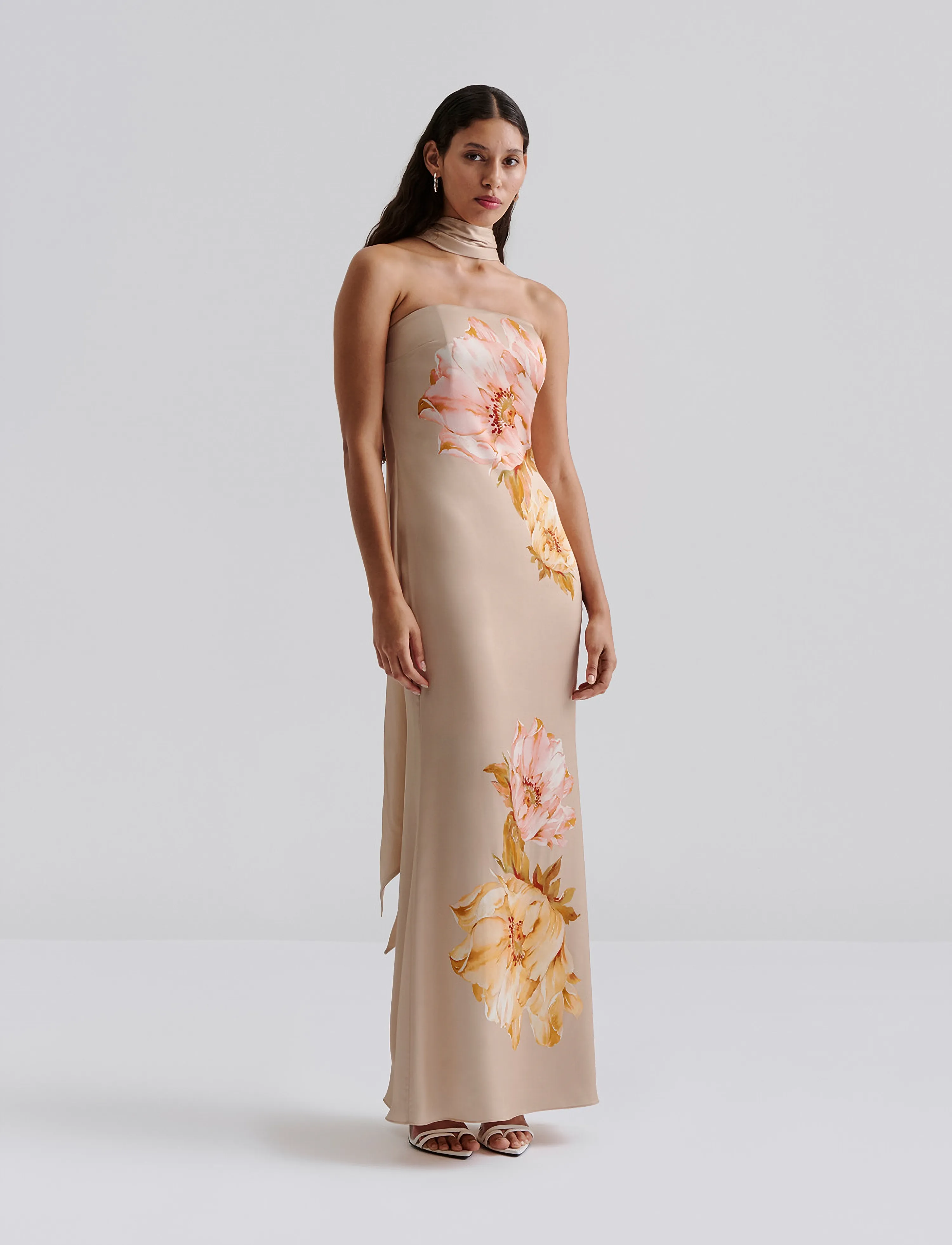 Zelda Scarf Detail Maxi Dress
