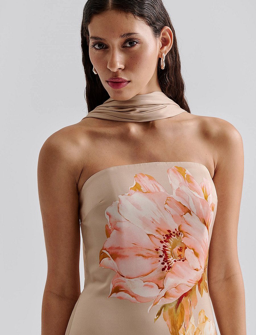 Malina - Zelda Scarf Detail Maxi Dress - abendkleider - champagne peony - 5