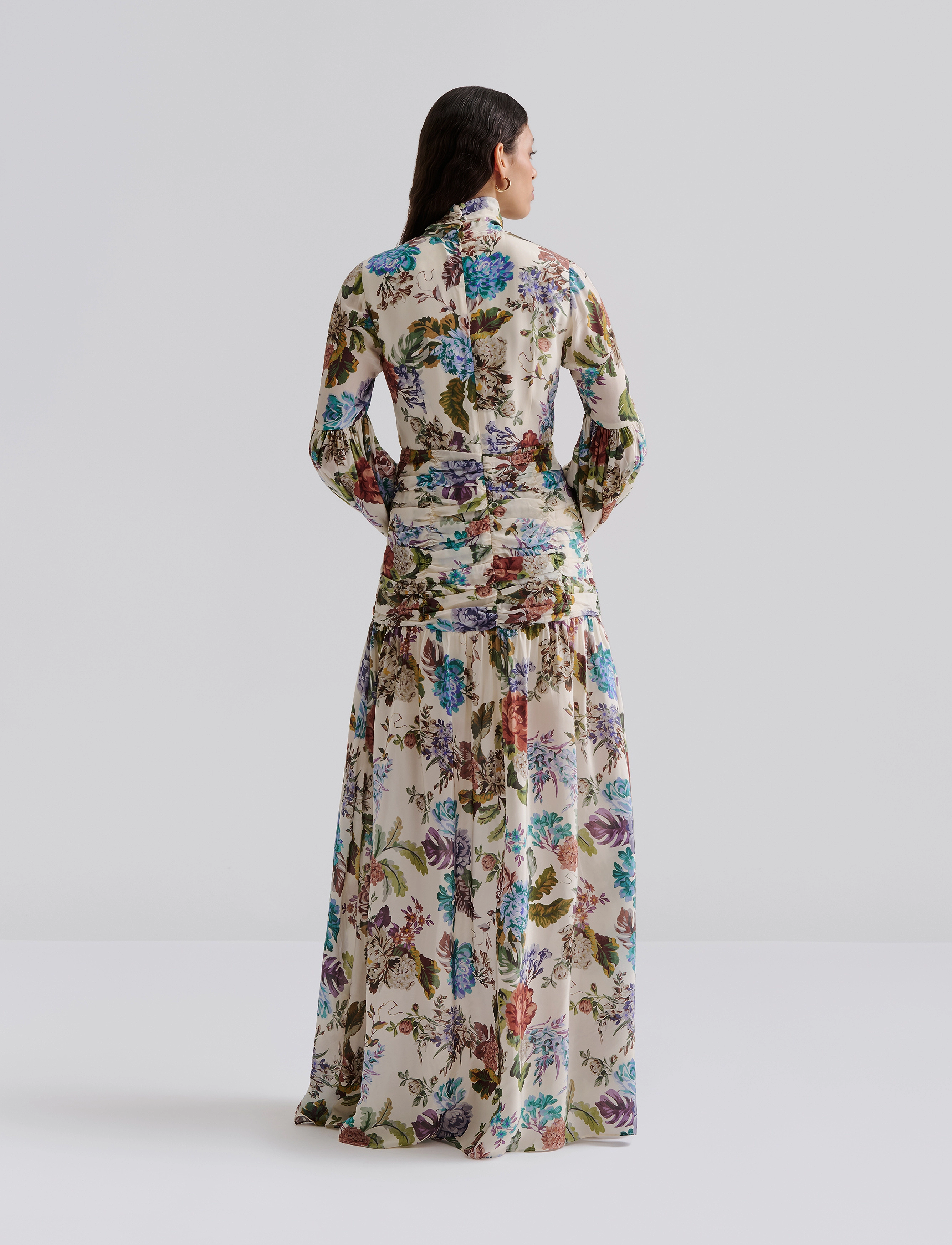 Malina - Thalia draped waist maxi dress - botanic florals - 4