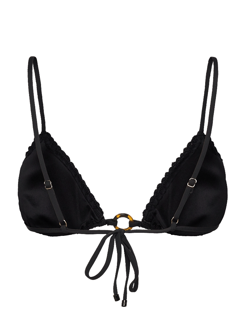 Malina - Roselyn crochet trimmed bikini top - triangelformad bikinis - black - 2