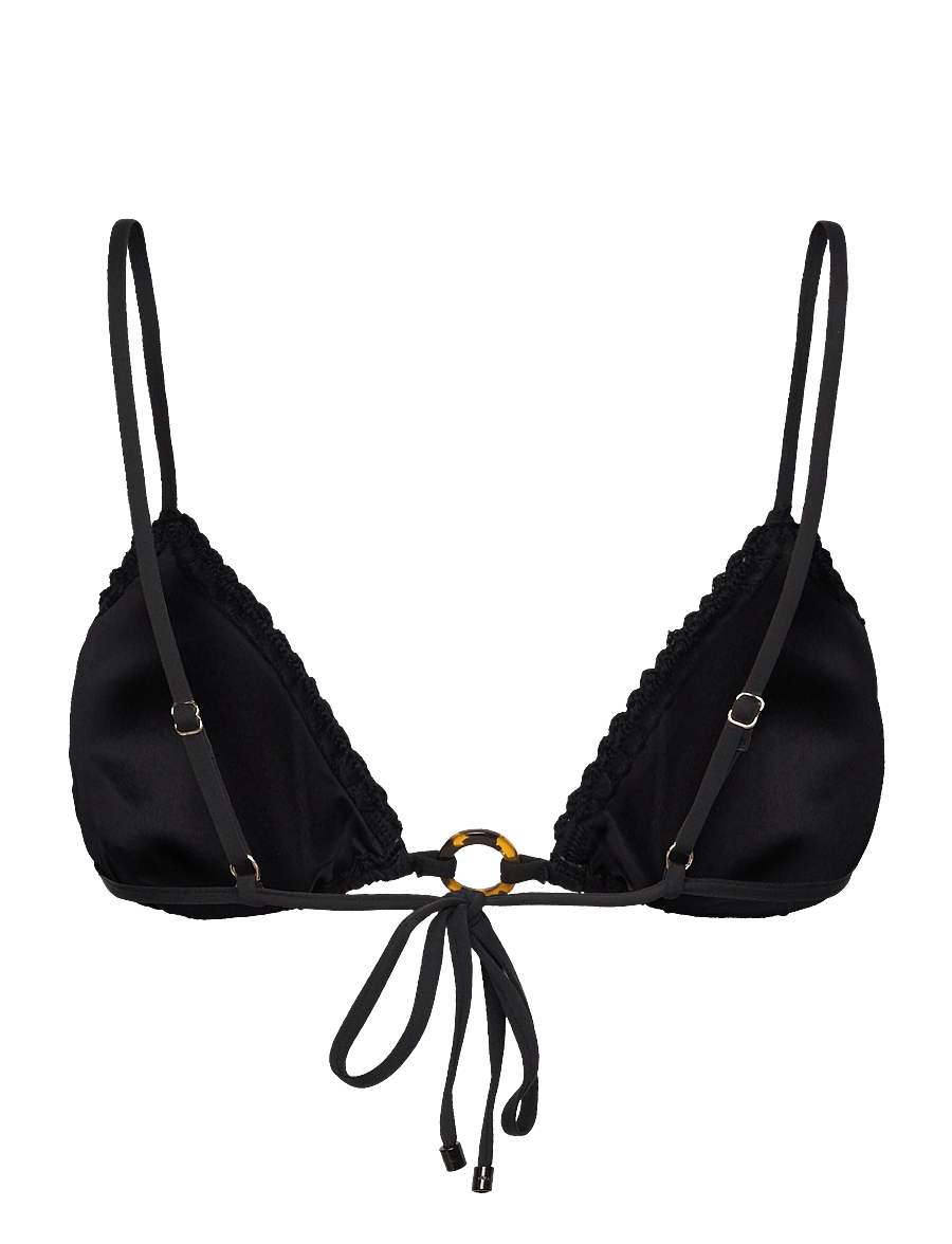 Malina - Roselyn crochet trimmed bikini top - dreieck-bikini-oberteile - black - 2