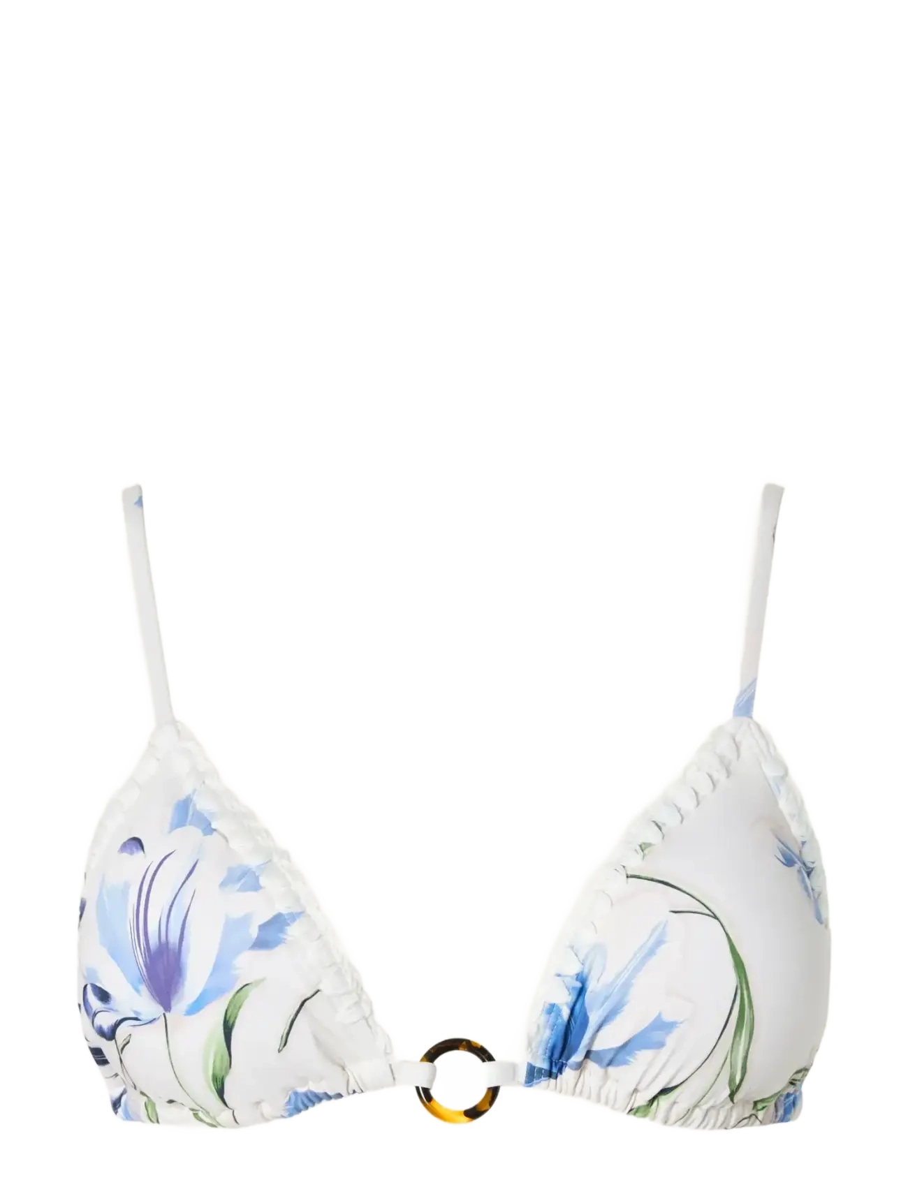 Malina Roselyn Crochet Trimmed Bikini Top - Nyheter - TULIP BLUE / white